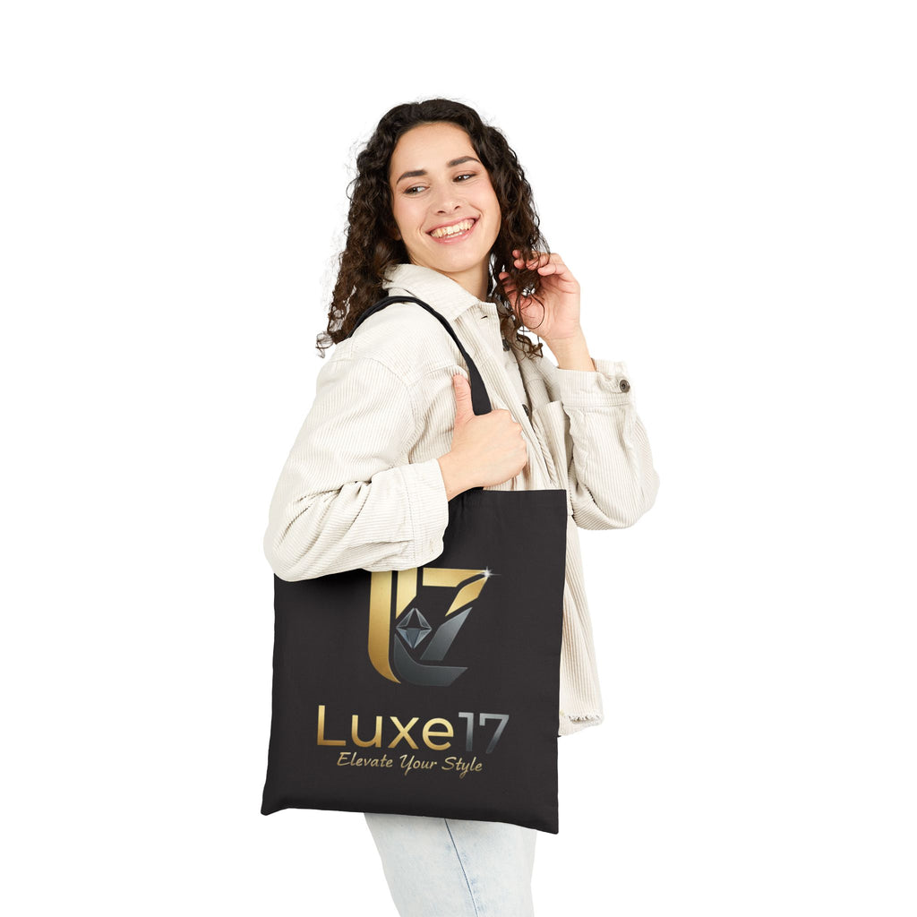 Tote Bag — Luxe17 Gold Logo Canvas Tote (Elevate Your Style)