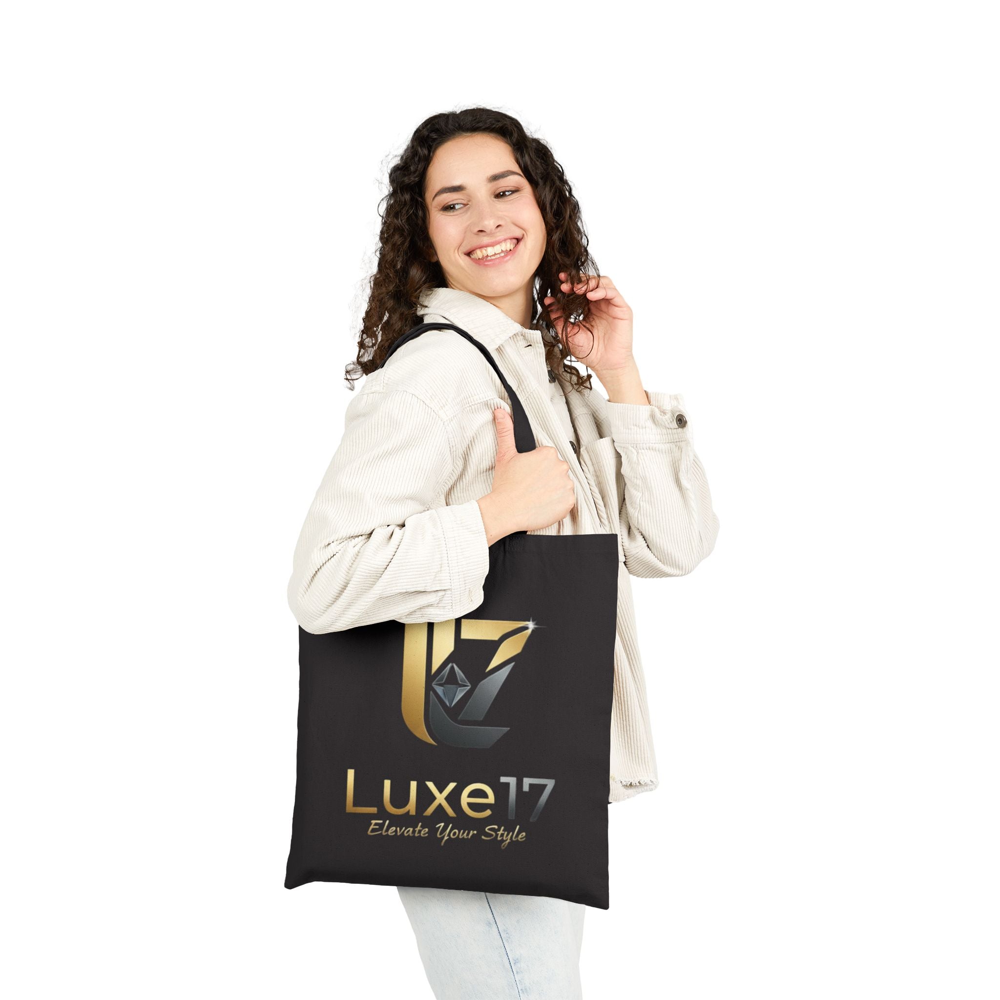 Tote Bag — Luxe17 Gold Logo Canvas Tote (Elevate Your Style)