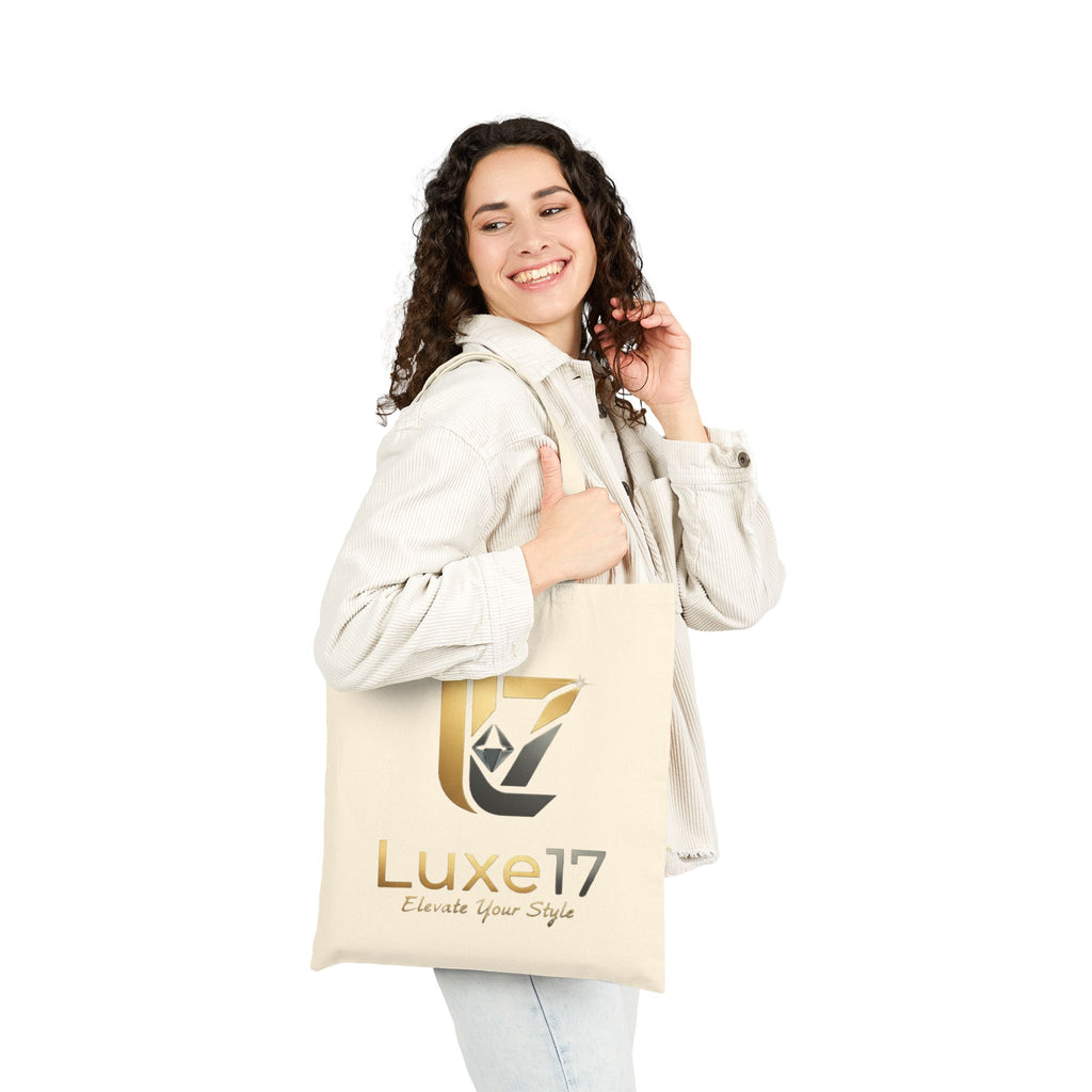 Tote Bag — Luxe17 Gold Logo Canvas Tote (Elevate Your Style)