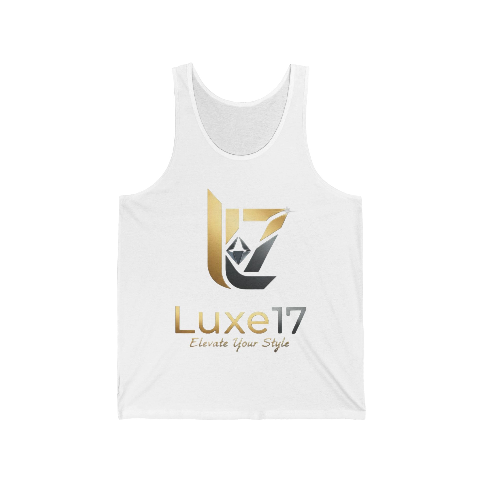 Luxe17 Gold Logo Tank — Elevate Your Style Sleeveless Tee