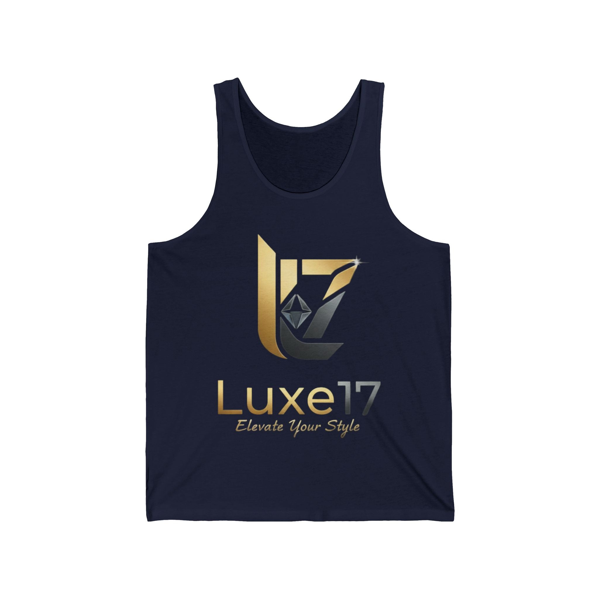 Luxe17 Gold Logo Tank — Elevate Your Style Sleeveless Tee