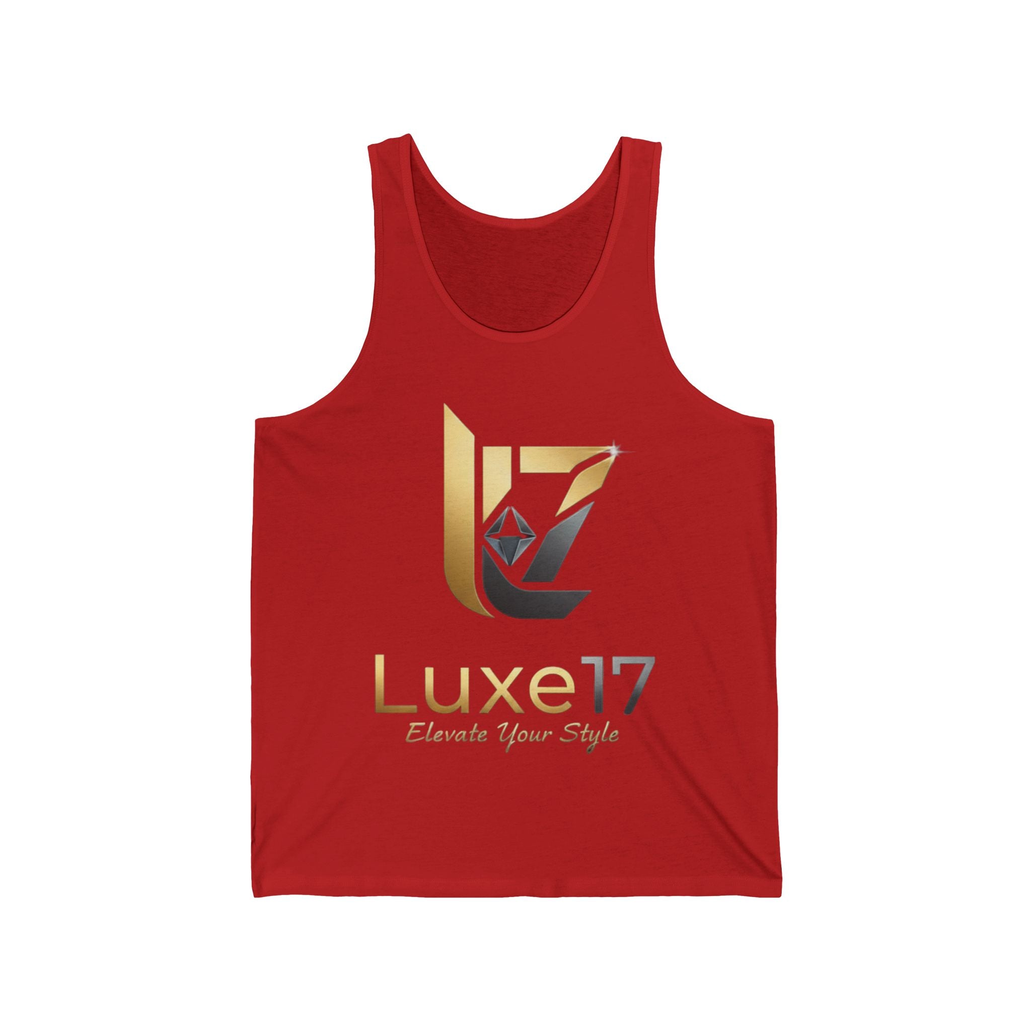 Luxe17 Gold Logo Tank — Elevate Your Style Sleeveless Tee