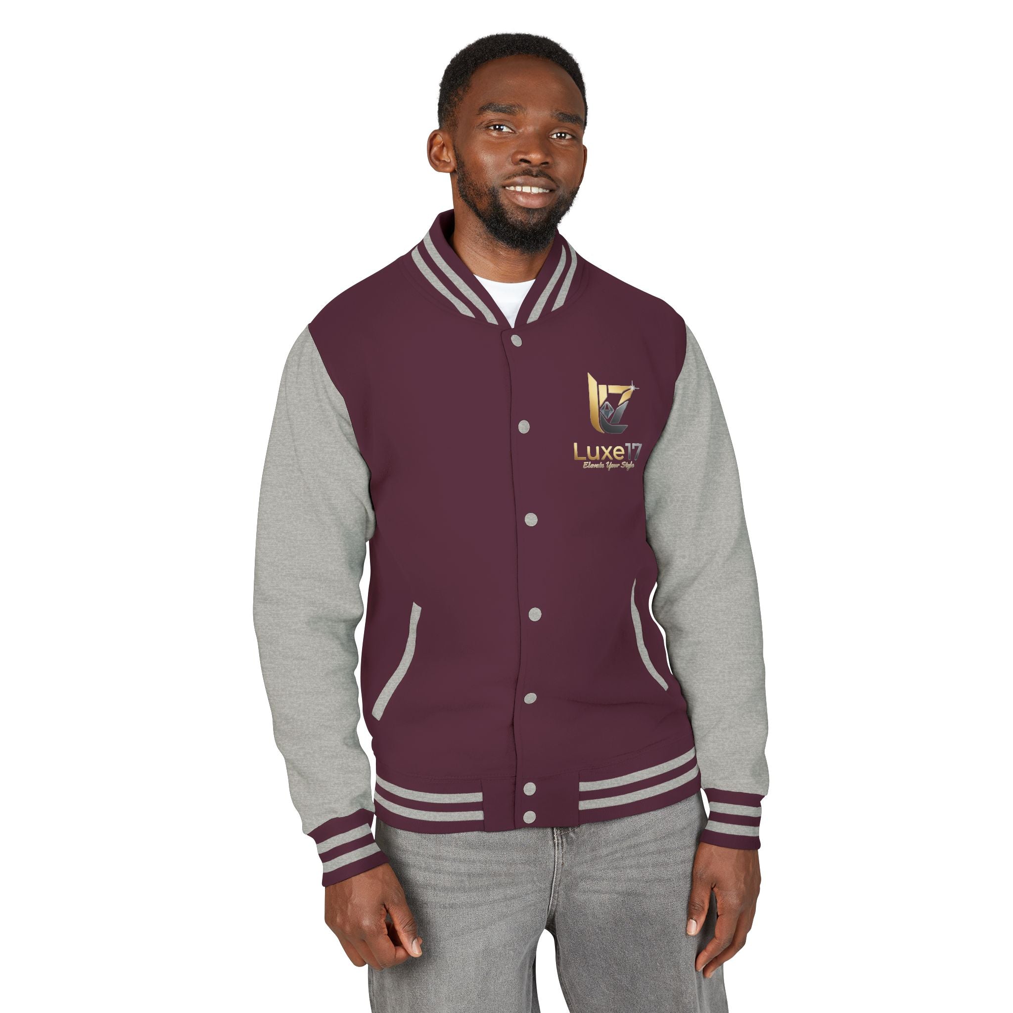 Letterman Jacket — Luxe17 Gold Logo Varsity Jacket