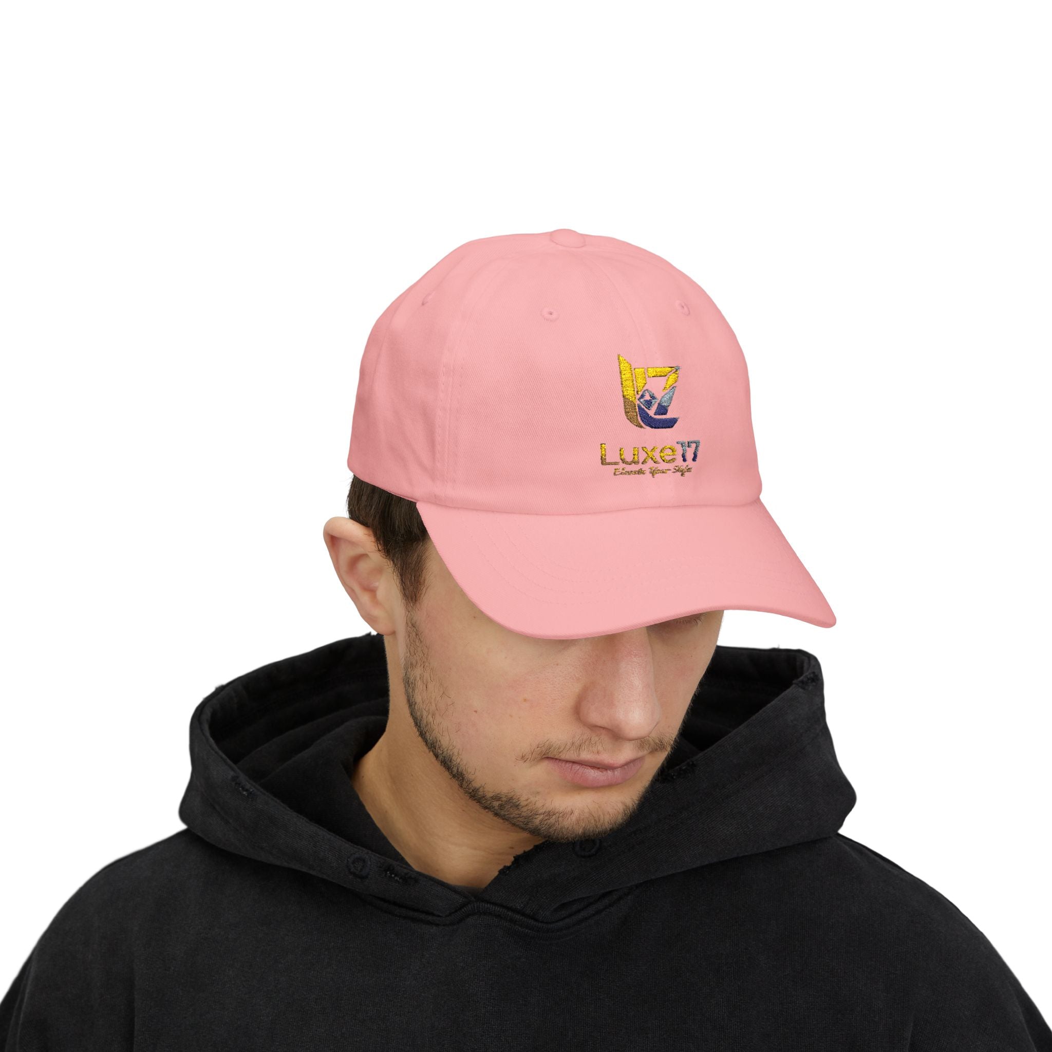 Classic Dad Cap — Luxe17 Embroidered White Baseball Hat