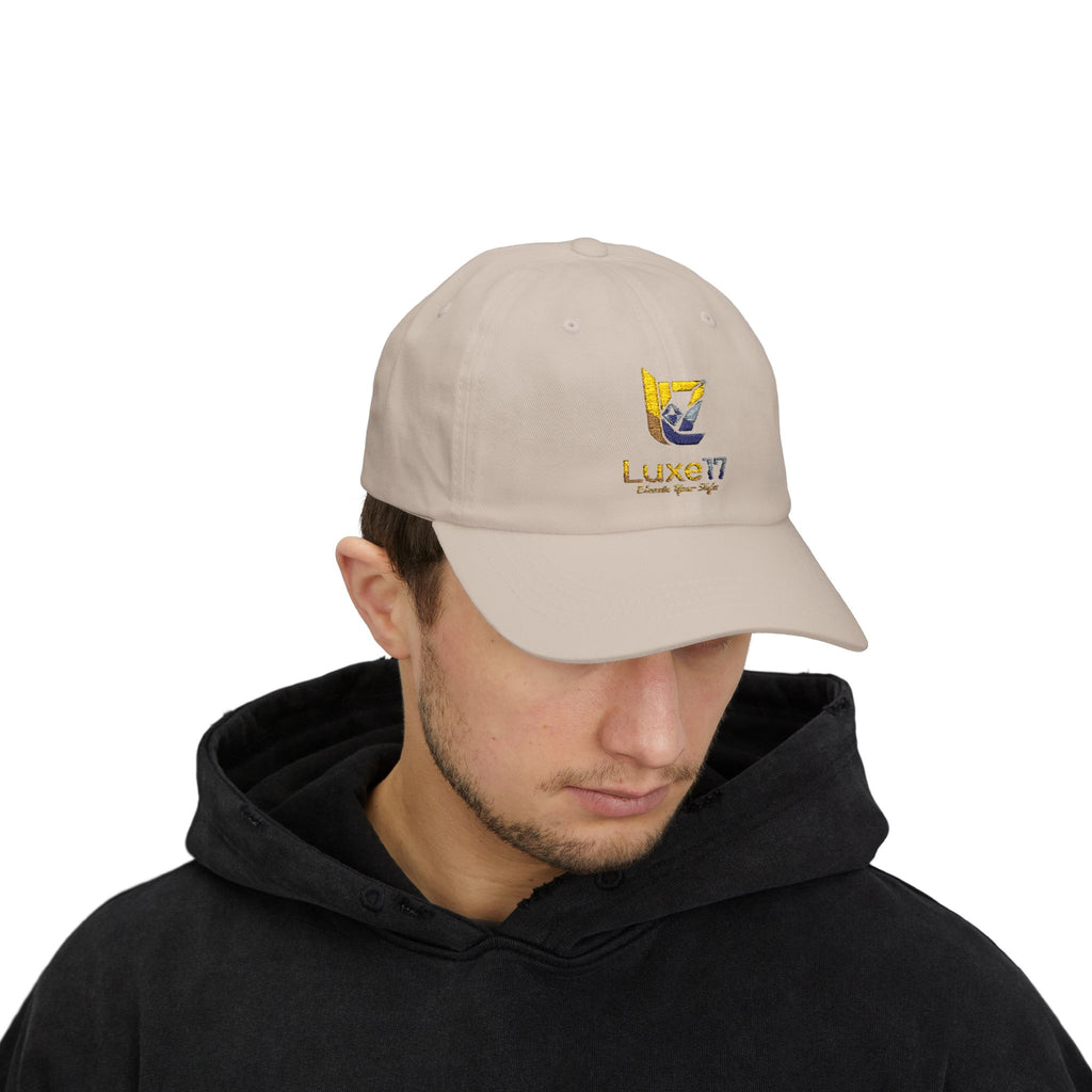Classic Dad Cap — Luxe17 Embroidered White Baseball Hat