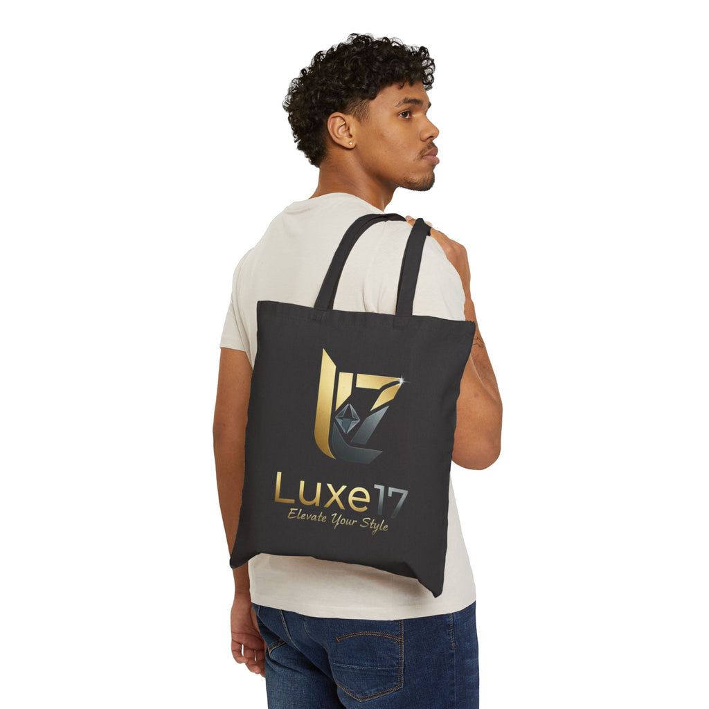 Tote Bag — Luxe17 Gold Logo Canvas Tote (Elevate Your Style)