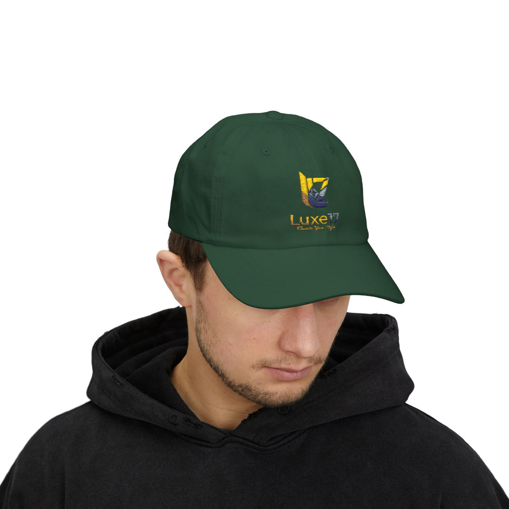 Classic Dad Cap — Luxe17 Embroidered White Baseball Hat