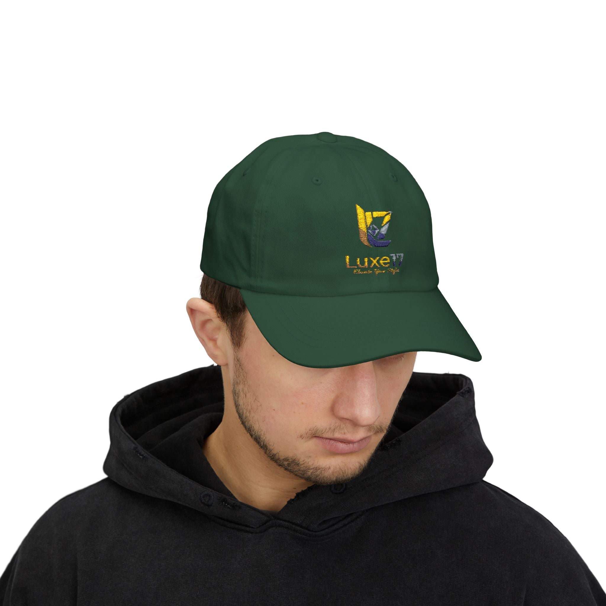 Classic Dad Cap — Luxe17 Embroidered White Baseball Hat