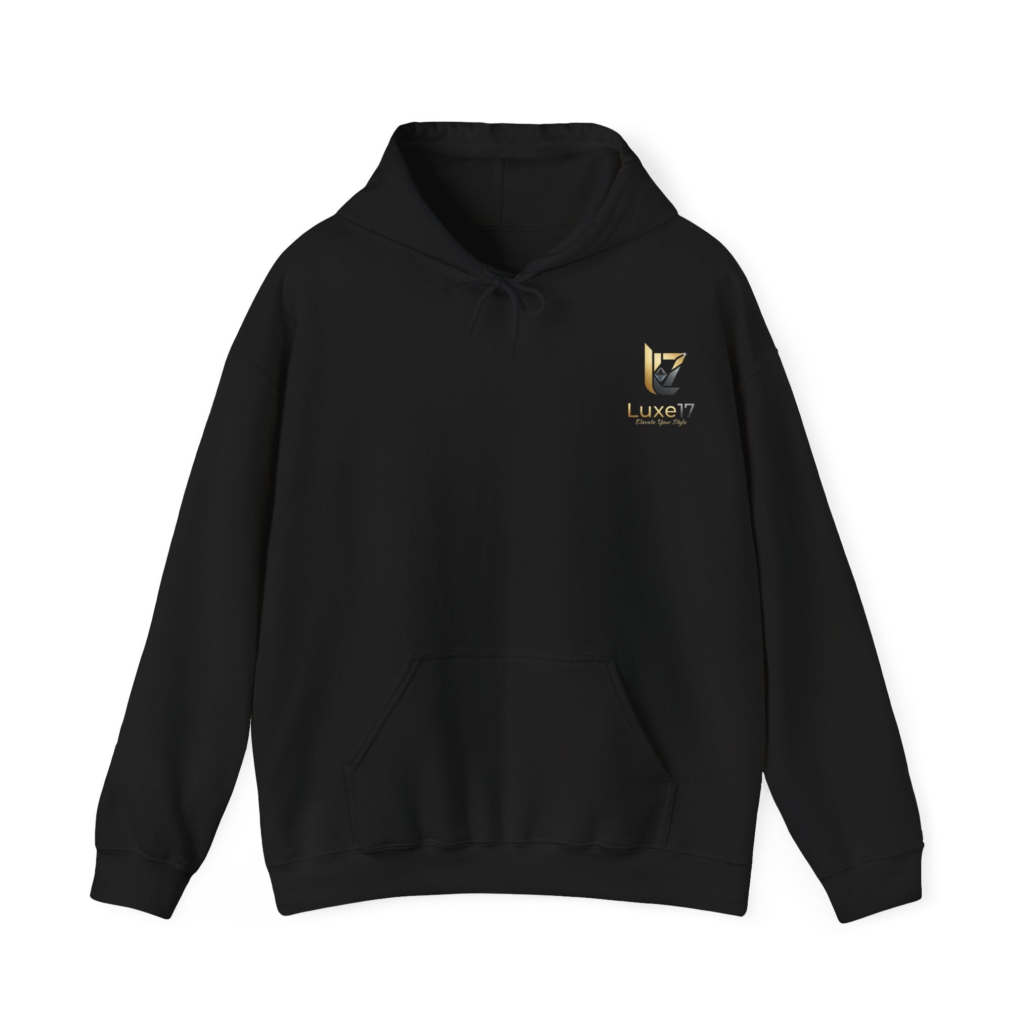 Hoodie — Luxe17 Gold Logo "Elevate Your Style" Pullover