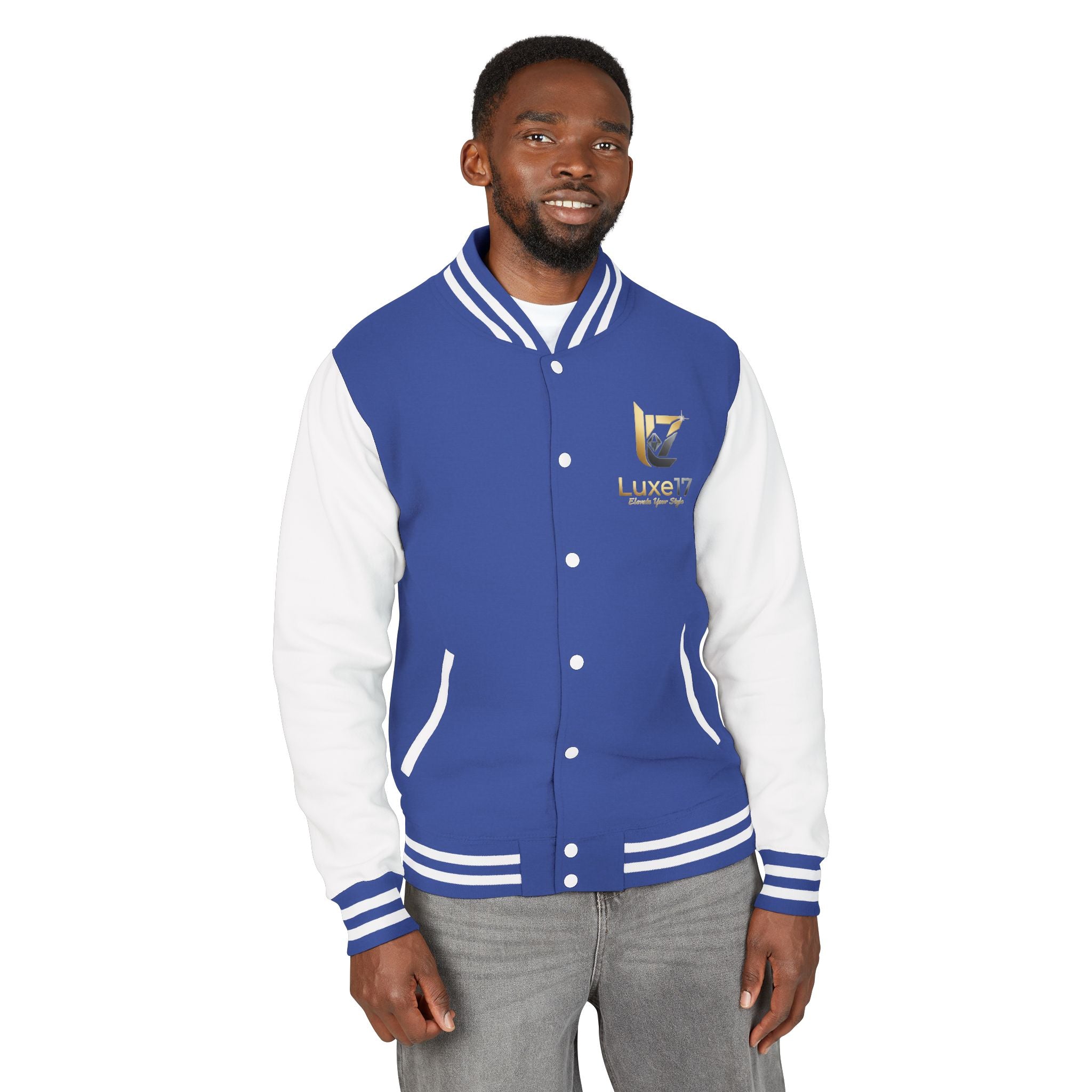 Letterman Jacket — Luxe17 Gold Logo Varsity Jacket