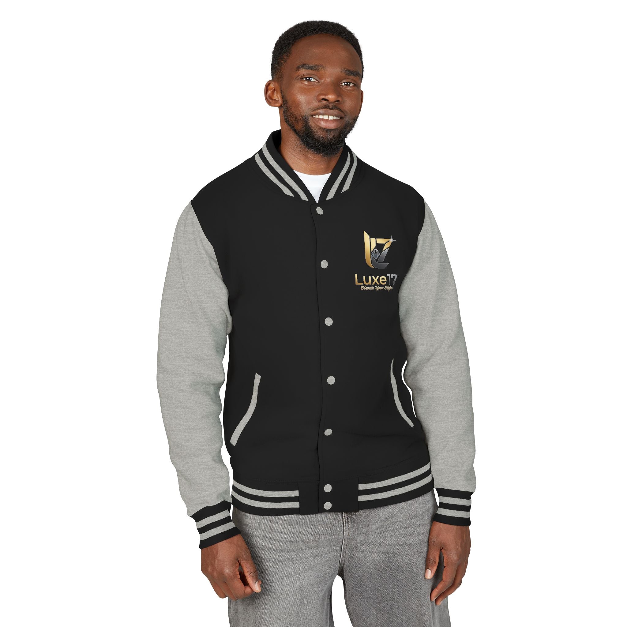 Letterman Jacket — Luxe17 Gold Logo Varsity Jacket