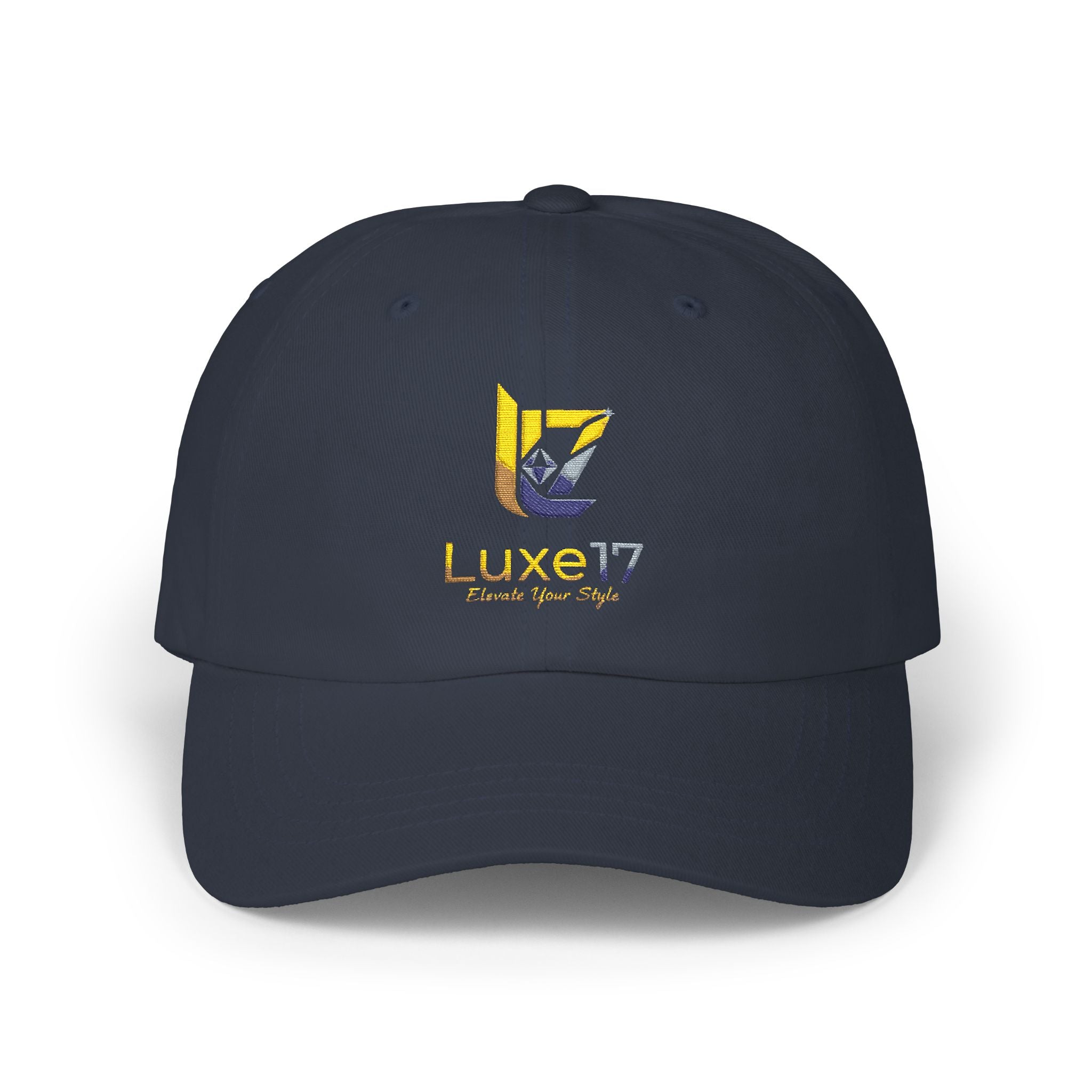 Classic Dad Cap — Luxe17 Embroidered White Baseball Hat