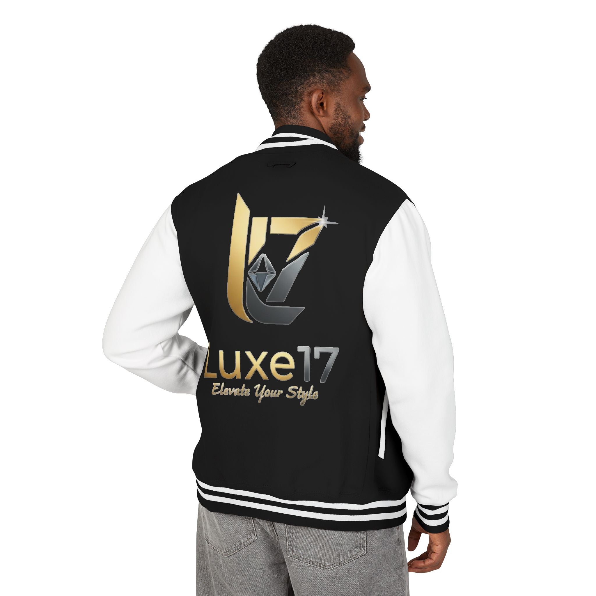 Letterman Jacket — Luxe17 Gold Logo Varsity Jacket