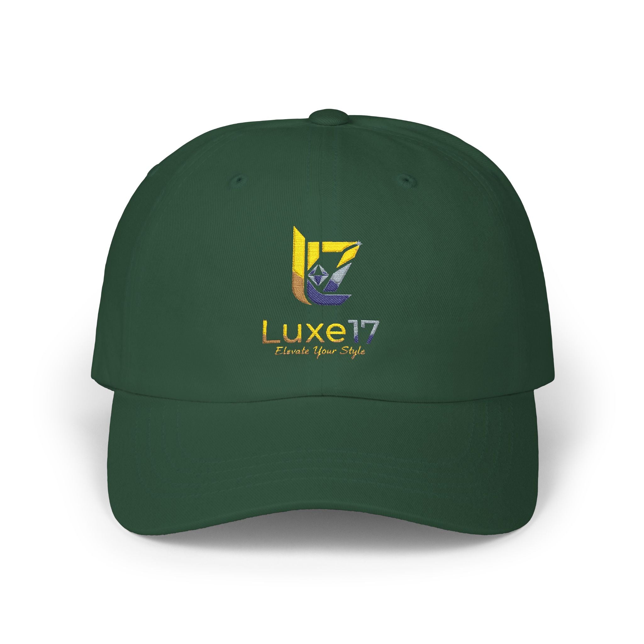 Classic Dad Cap — Luxe17 Embroidered White Baseball Hat