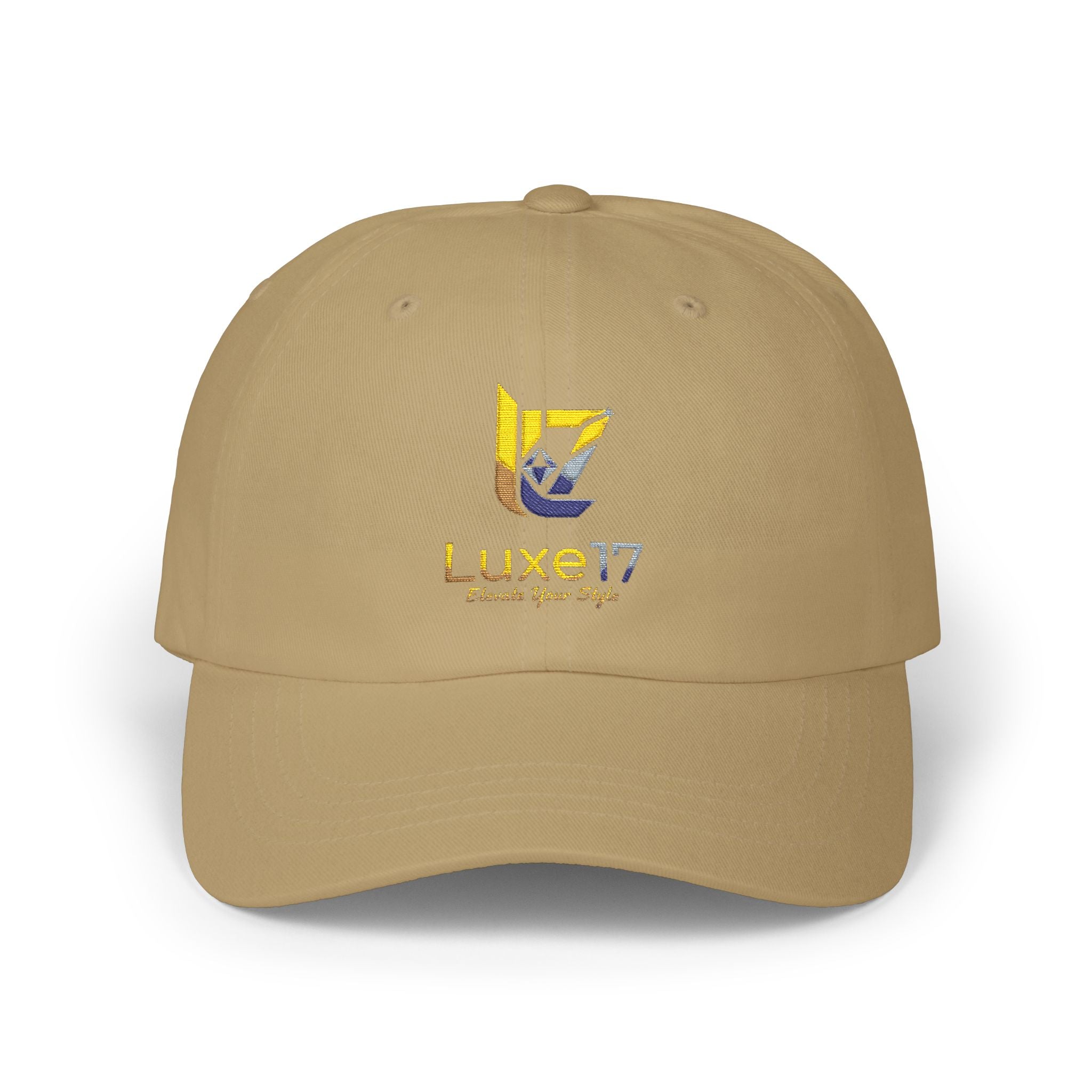 Classic Dad Cap — Luxe17 Embroidered White Baseball Hat