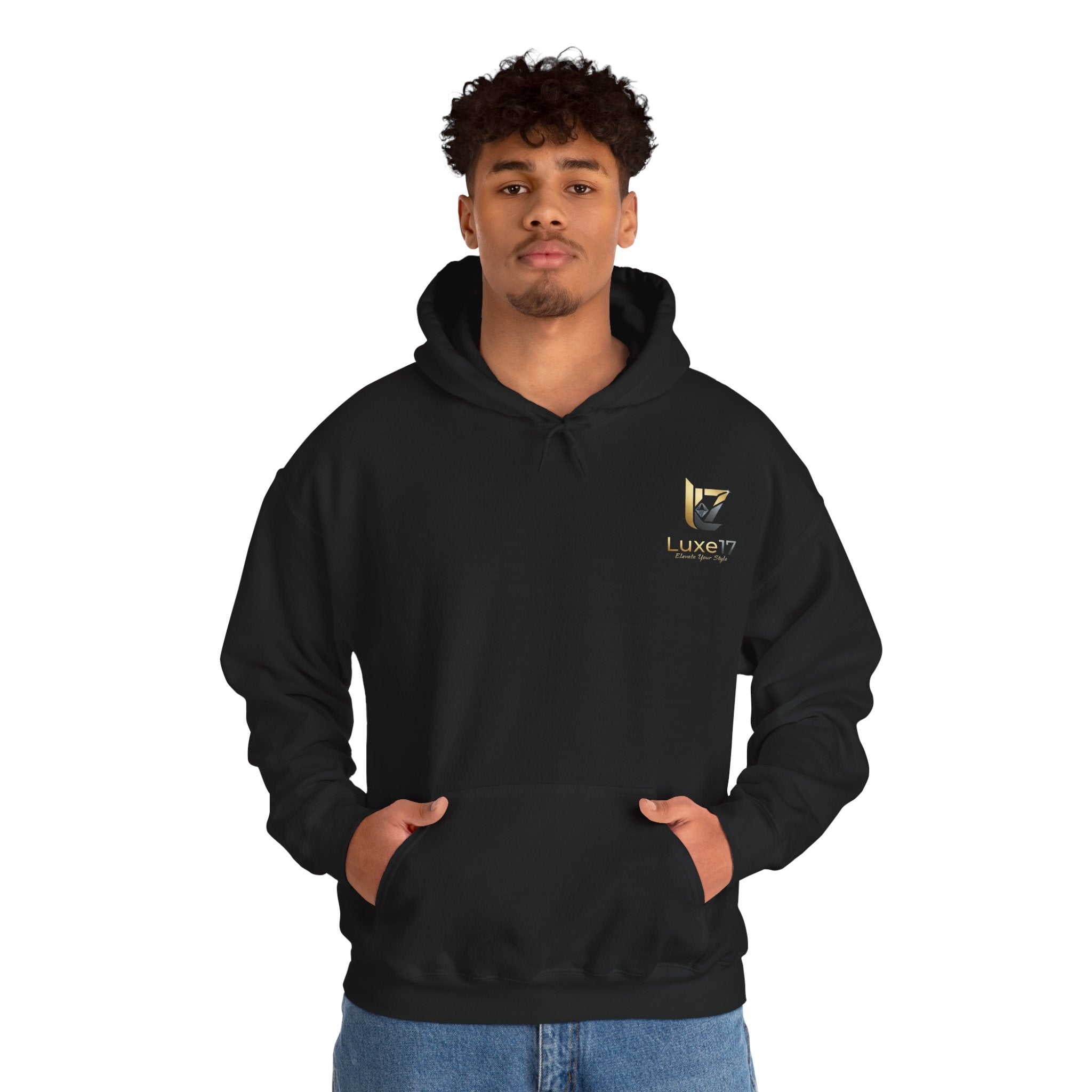 Hoodie — Luxe17 Gold Logo "Elevate Your Style" Pullover