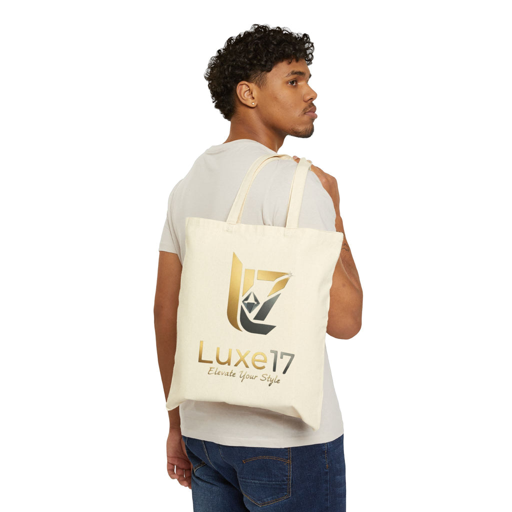 Tote Bag — Luxe17 Gold Logo Canvas Tote (Elevate Your Style)