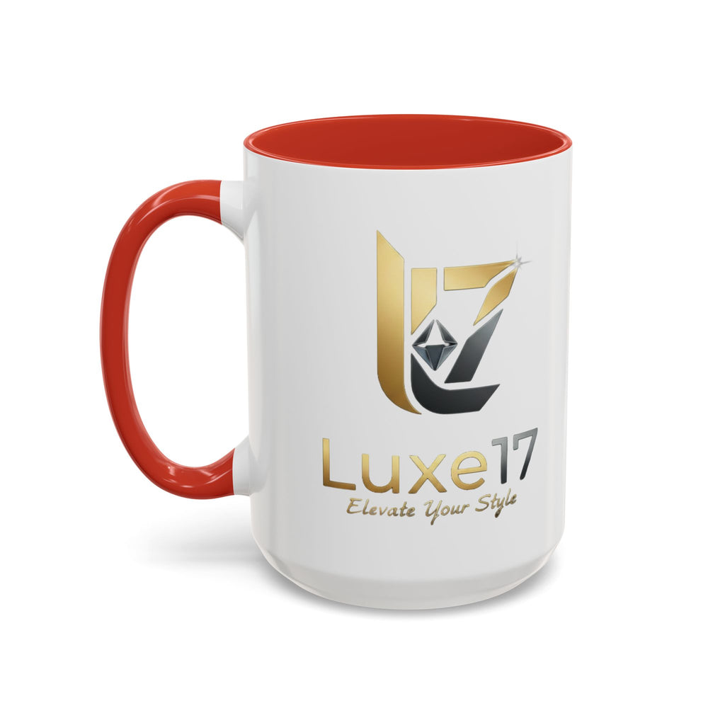Luxe17 Accent Coffee Mug — Gold Logo 'Elevate Your Style' (11/15oz)