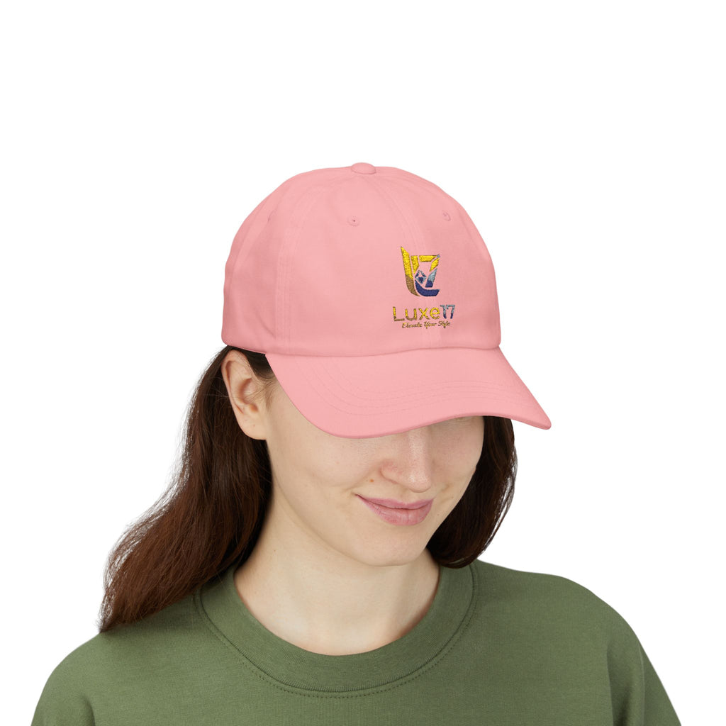 Classic Dad Cap — Luxe17 Embroidered White Baseball Hat