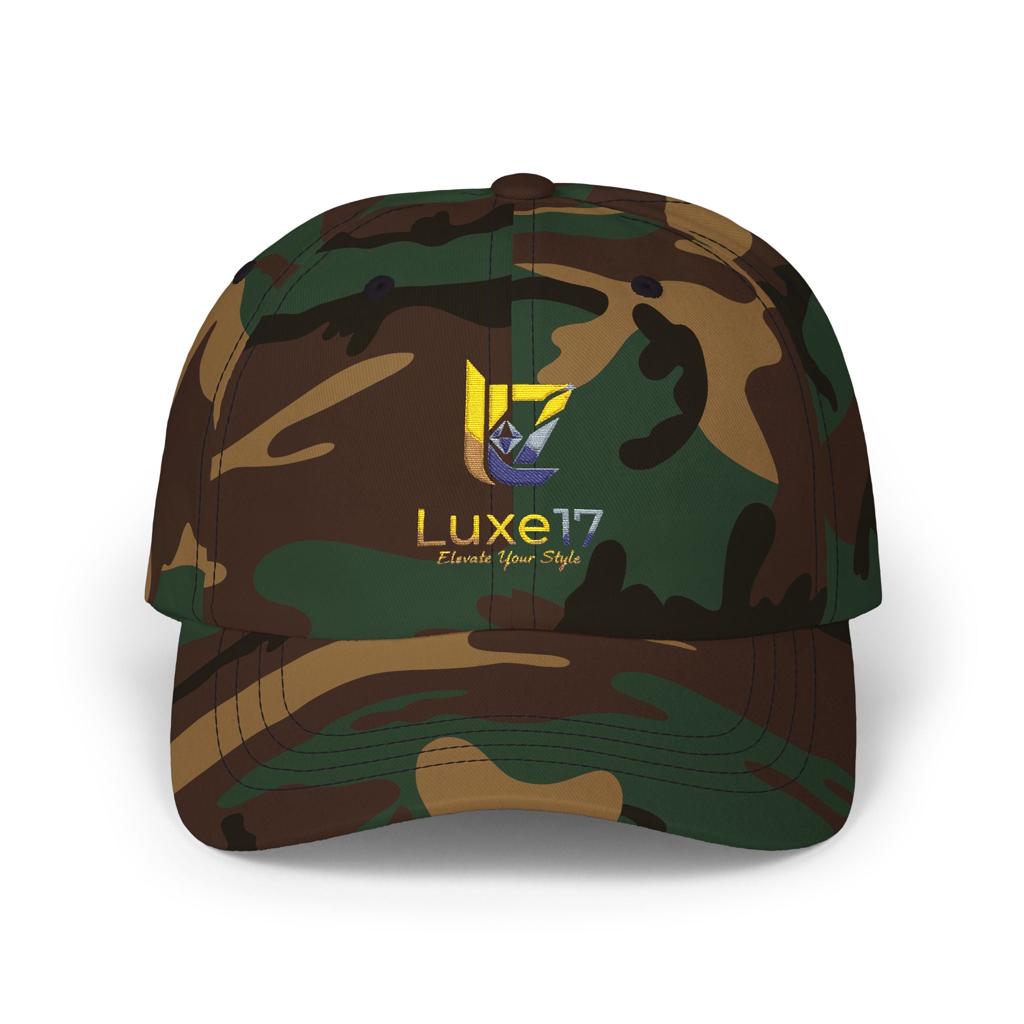 Classic Dad Cap — Luxe17 Embroidered White Baseball Hat