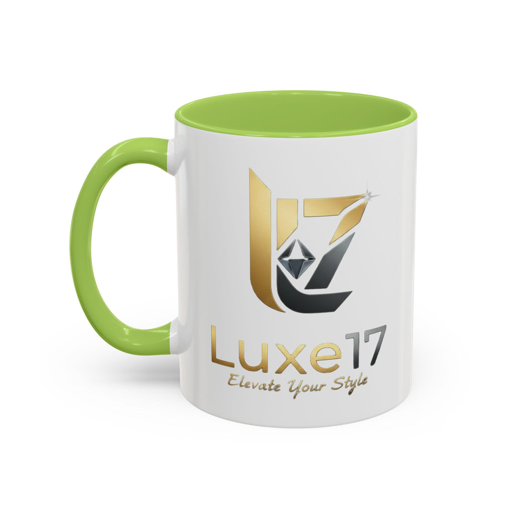 Luxe17 Accent Coffee Mug — Gold Logo 'Elevate Your Style' (11/15oz)