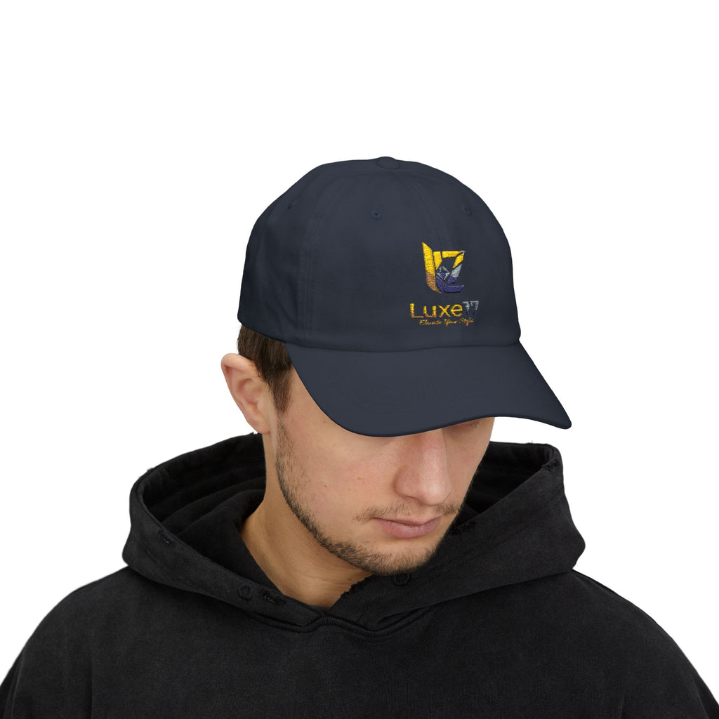 Classic Dad Cap — Luxe17 Embroidered White Baseball Hat