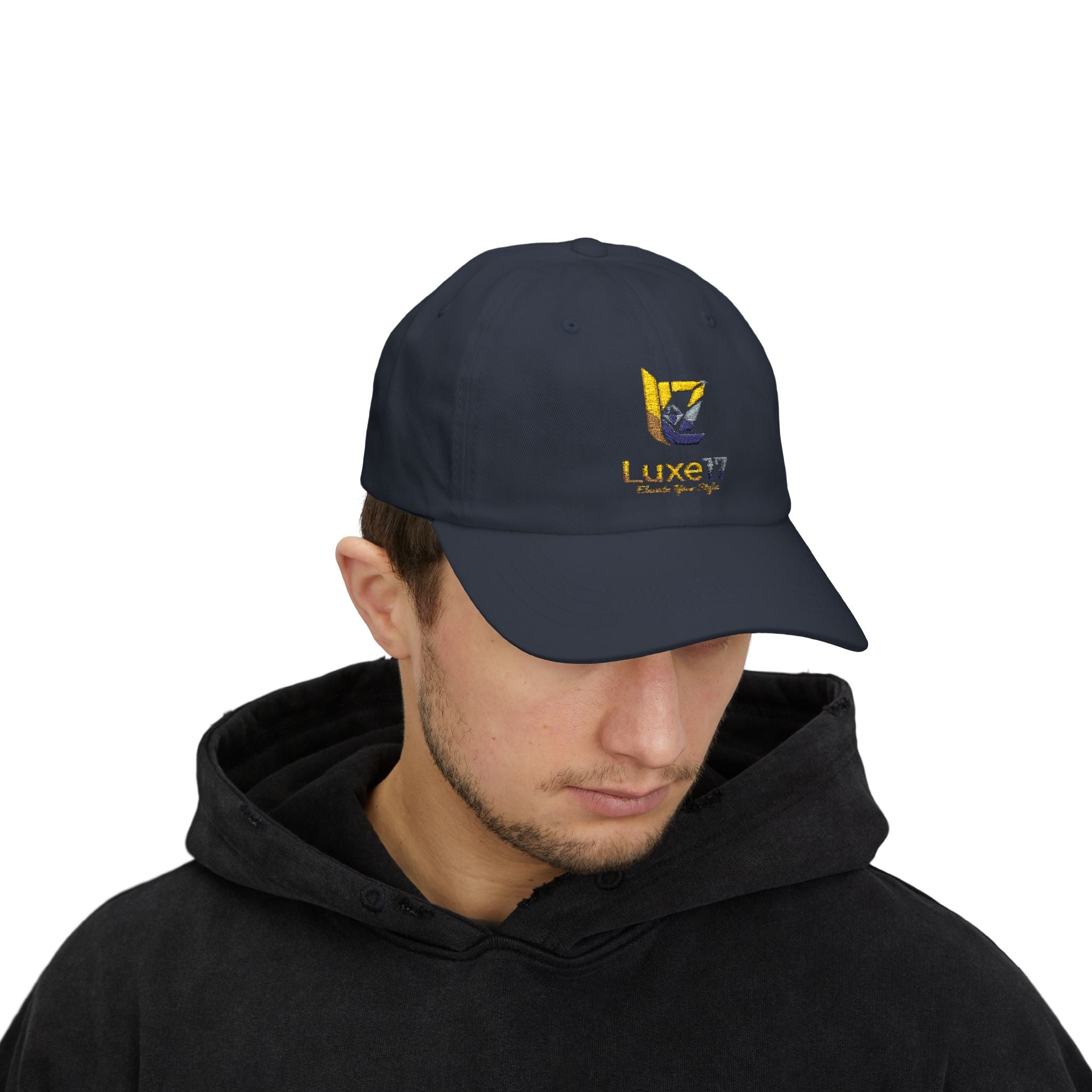 Classic Dad Cap — Luxe17 Embroidered White Baseball Hat