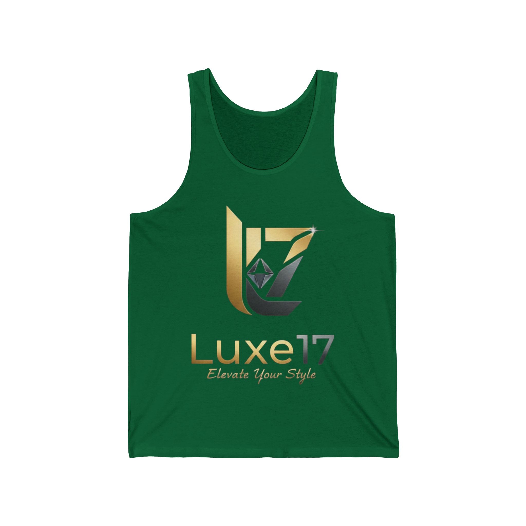 Luxe17 Gold Logo Tank — Elevate Your Style Sleeveless Tee