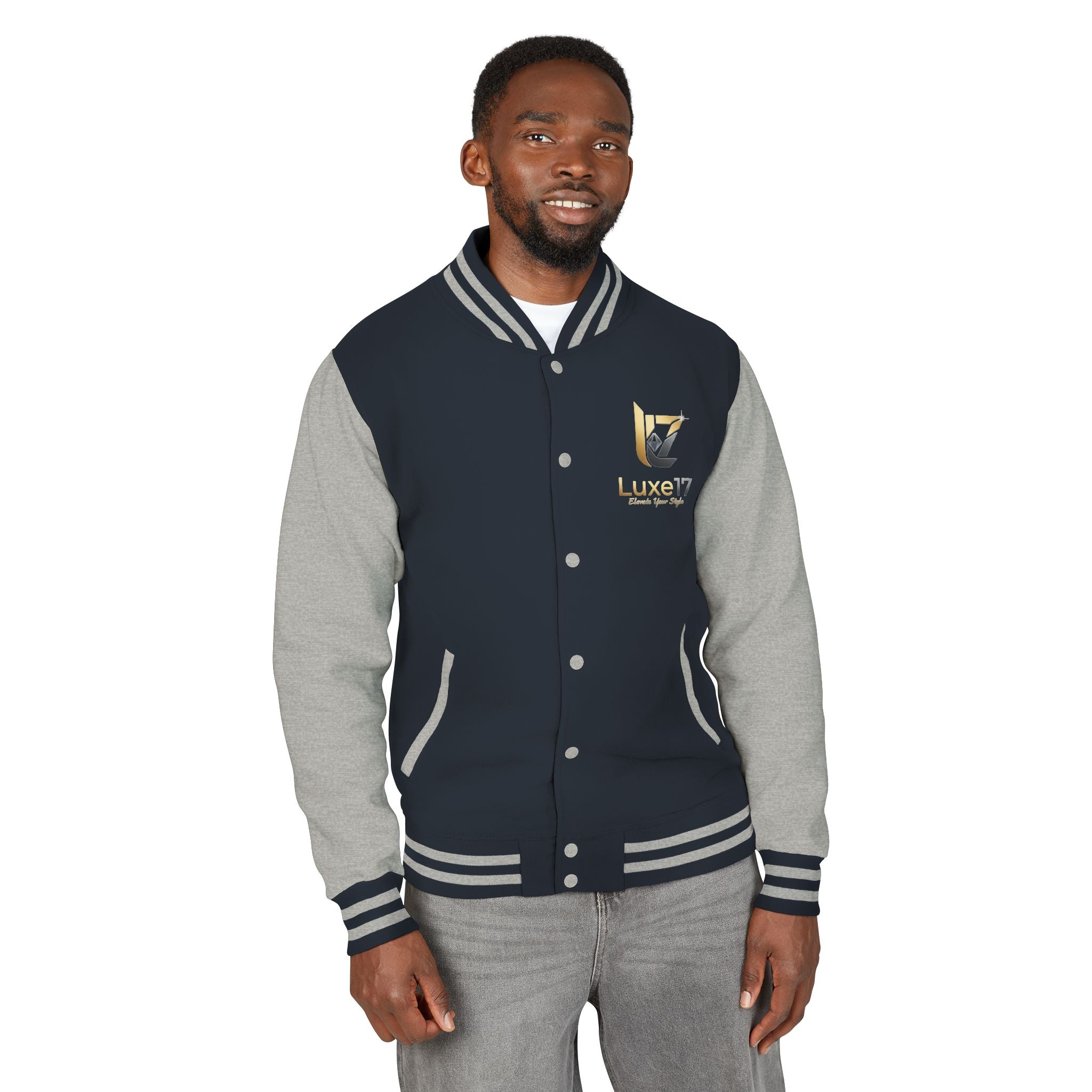 Letterman Jacket — Luxe17 Gold Logo Varsity Jacket