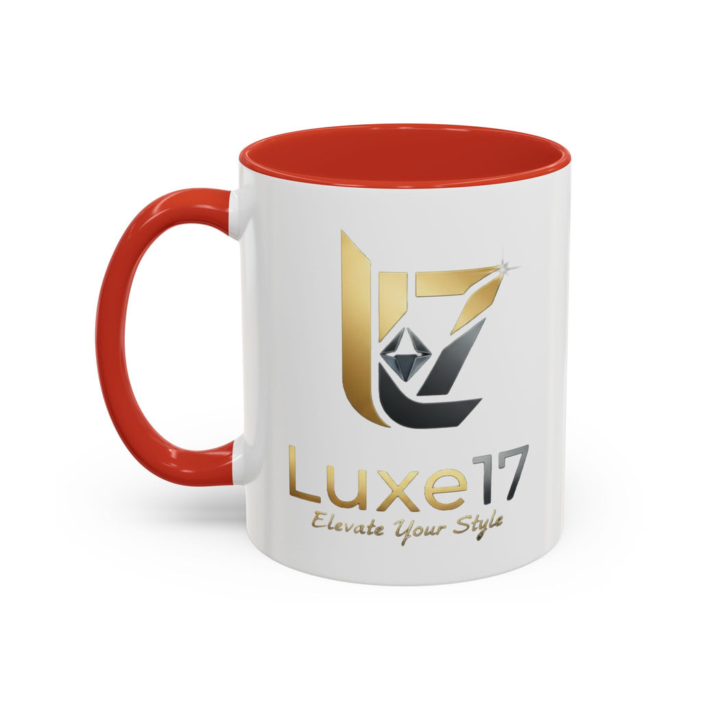 Luxe17 Accent Coffee Mug — Gold Logo 'Elevate Your Style' (11/15oz)