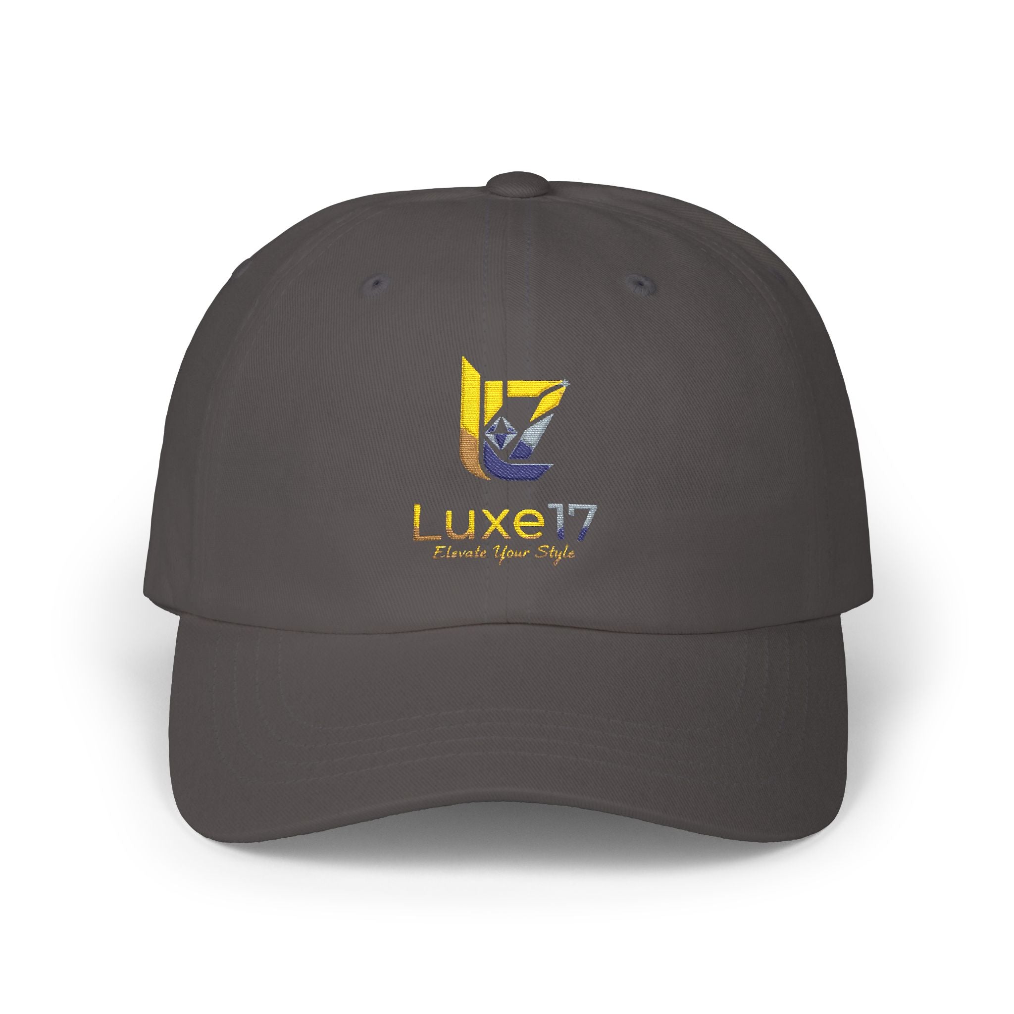 Classic Dad Cap — Luxe17 Embroidered White Baseball Hat