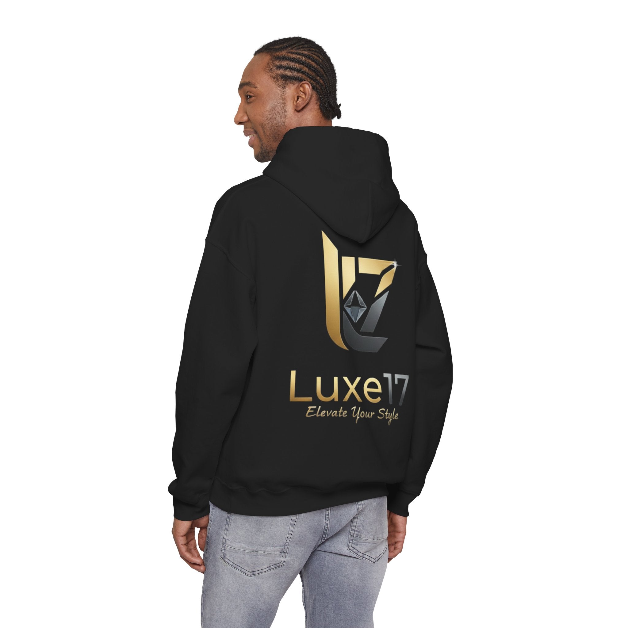 Hoodie — Luxe17 Gold Logo "Elevate Your Style" Pullover