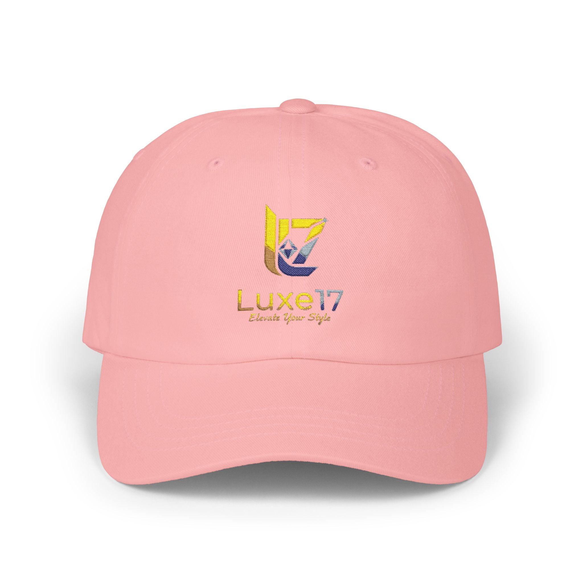 Classic Dad Cap — Luxe17 Embroidered White Baseball Hat