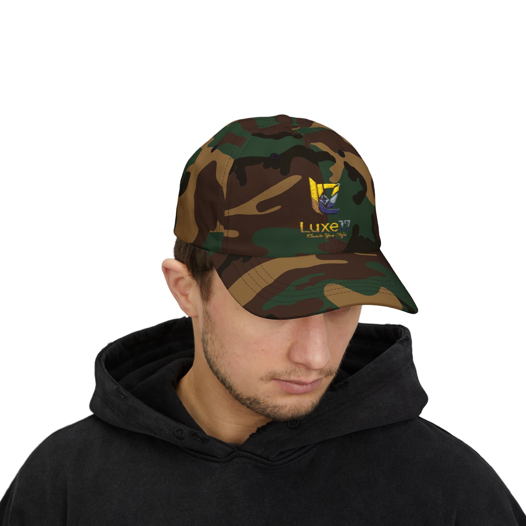 Classic Dad Cap — Luxe17 Embroidered White Baseball Hat