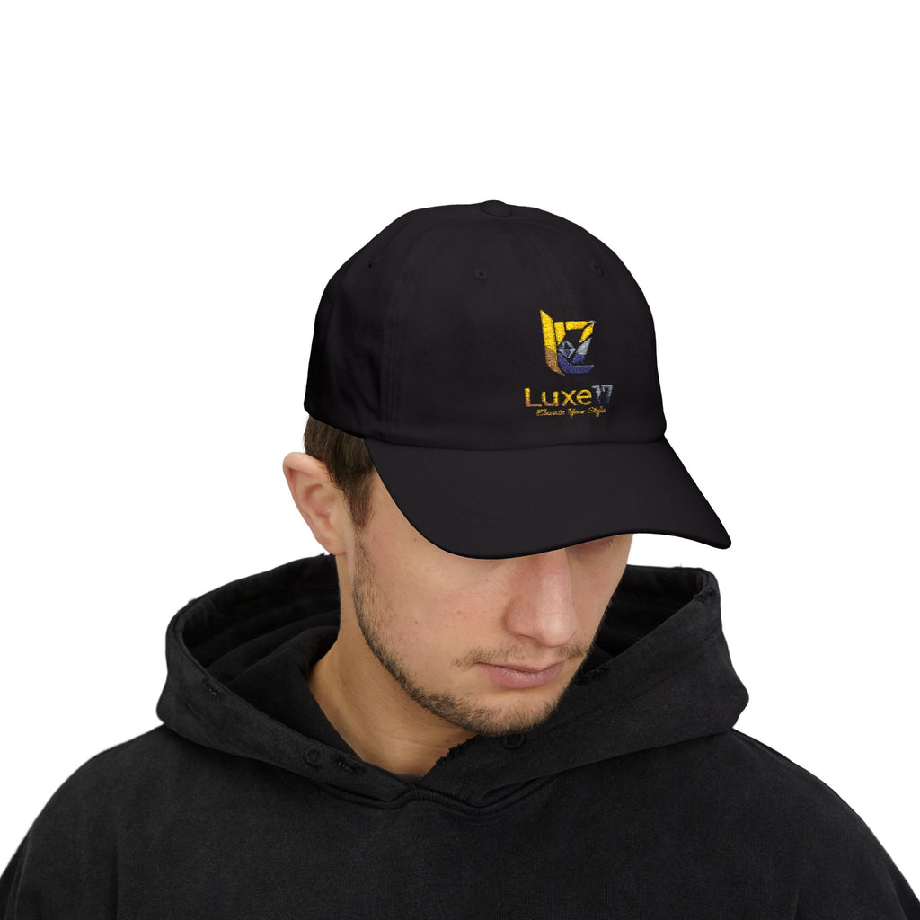 Classic Dad Cap — Luxe17 Embroidered White Baseball Hat