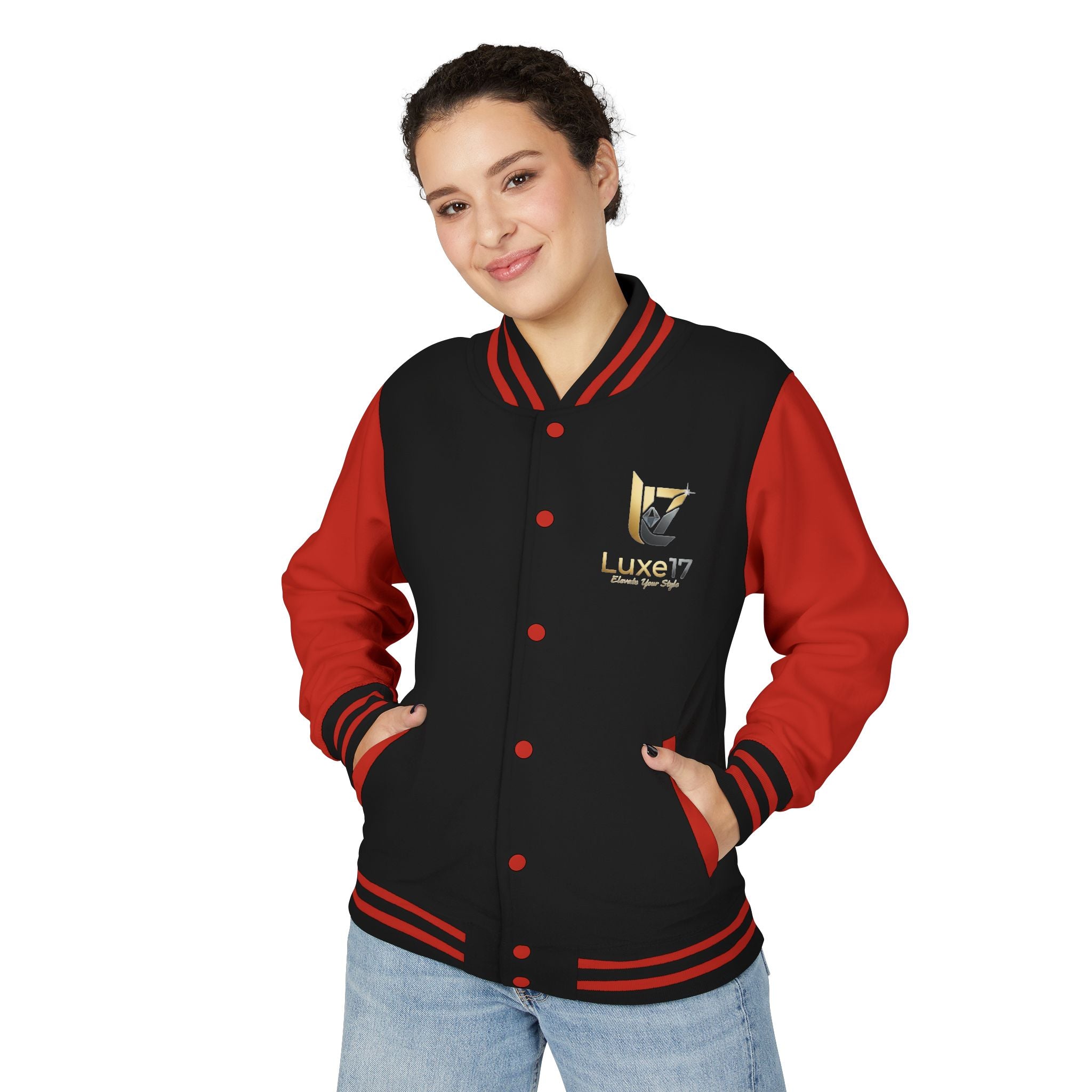 Letterman Jacket — Luxe17 Gold Logo Varsity Jacket