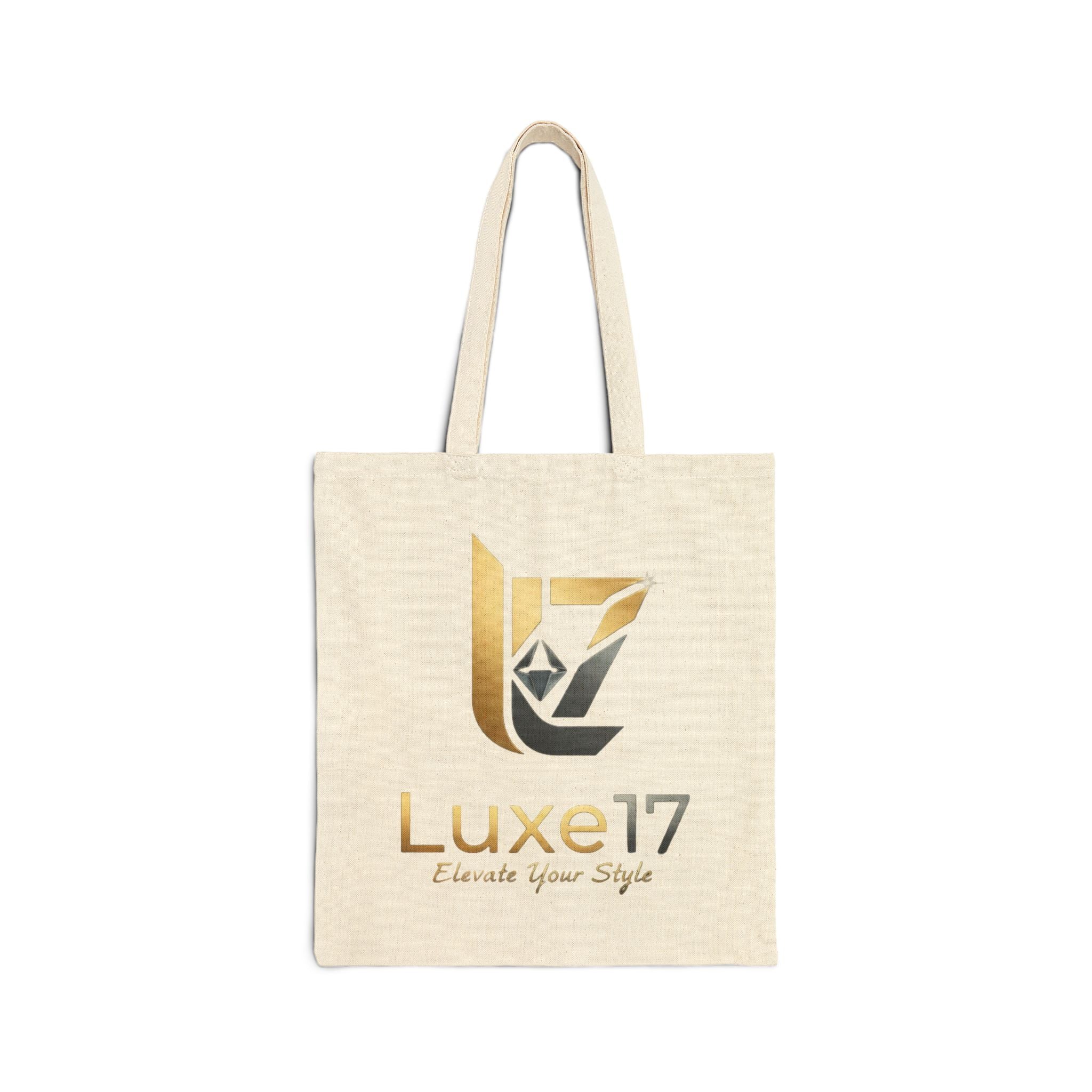 Tote Bag — Luxe17 Gold Logo Canvas Tote (Elevate Your Style)