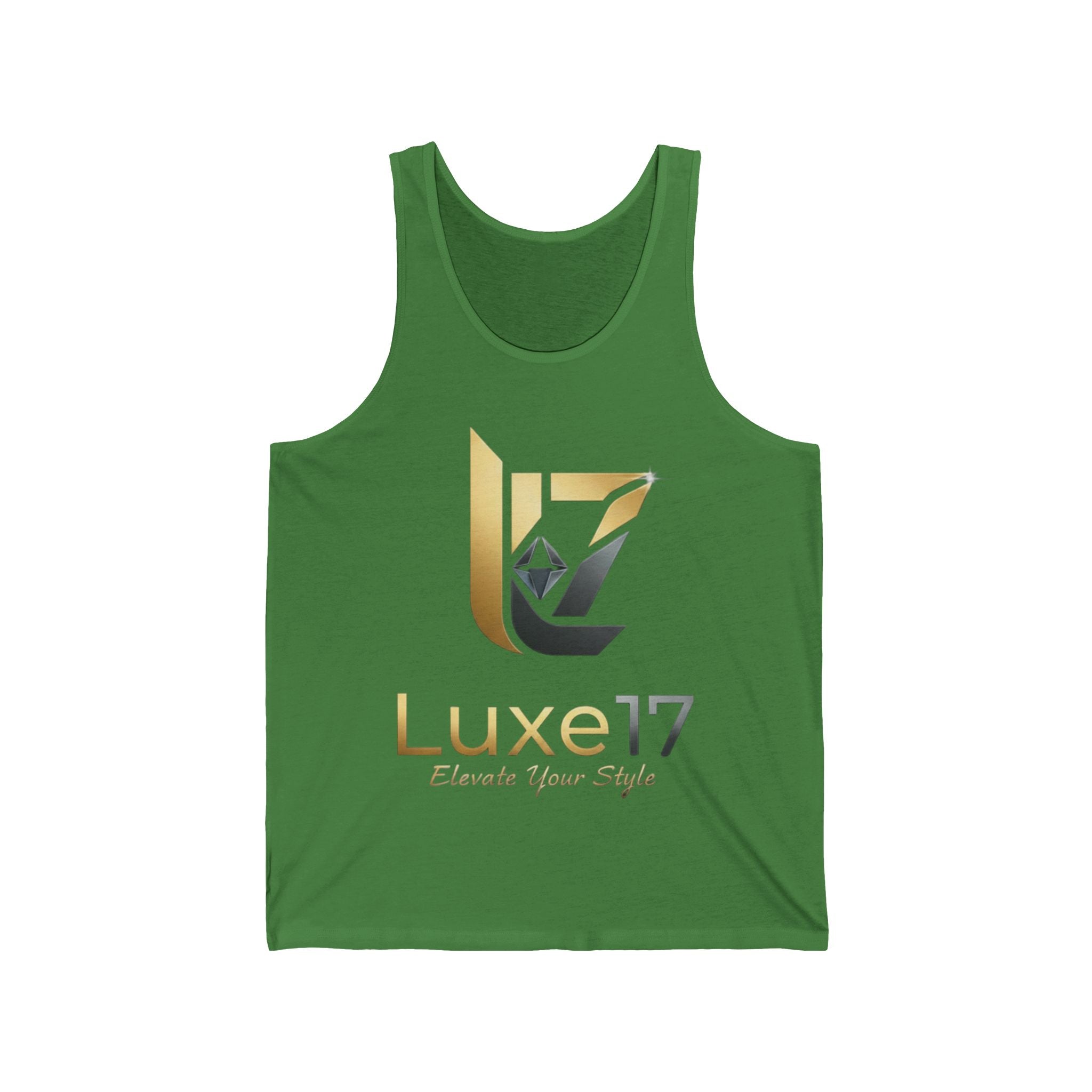 Luxe17 Gold Logo Tank — Elevate Your Style Sleeveless Tee