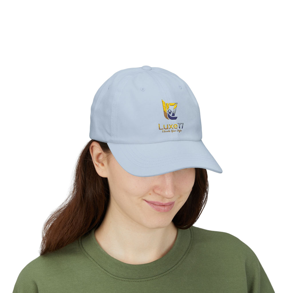 Classic Dad Cap — Luxe17 Embroidered White Baseball Hat