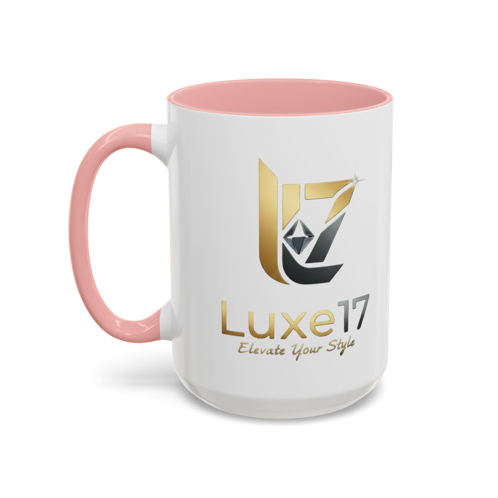 Luxe17 Accent Coffee Mug — Gold Logo 'Elevate Your Style' (11/15oz)