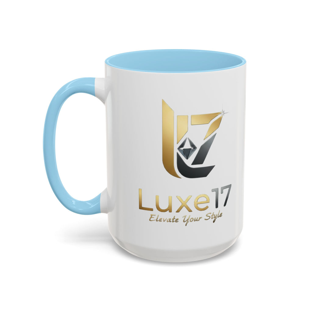 Luxe17 Accent Coffee Mug — Gold Logo 'Elevate Your Style' (11/15oz)