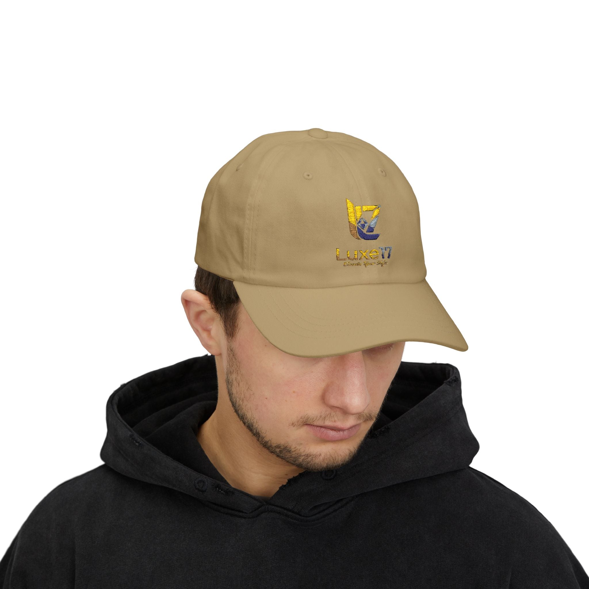 Classic Dad Cap — Luxe17 Embroidered White Baseball Hat