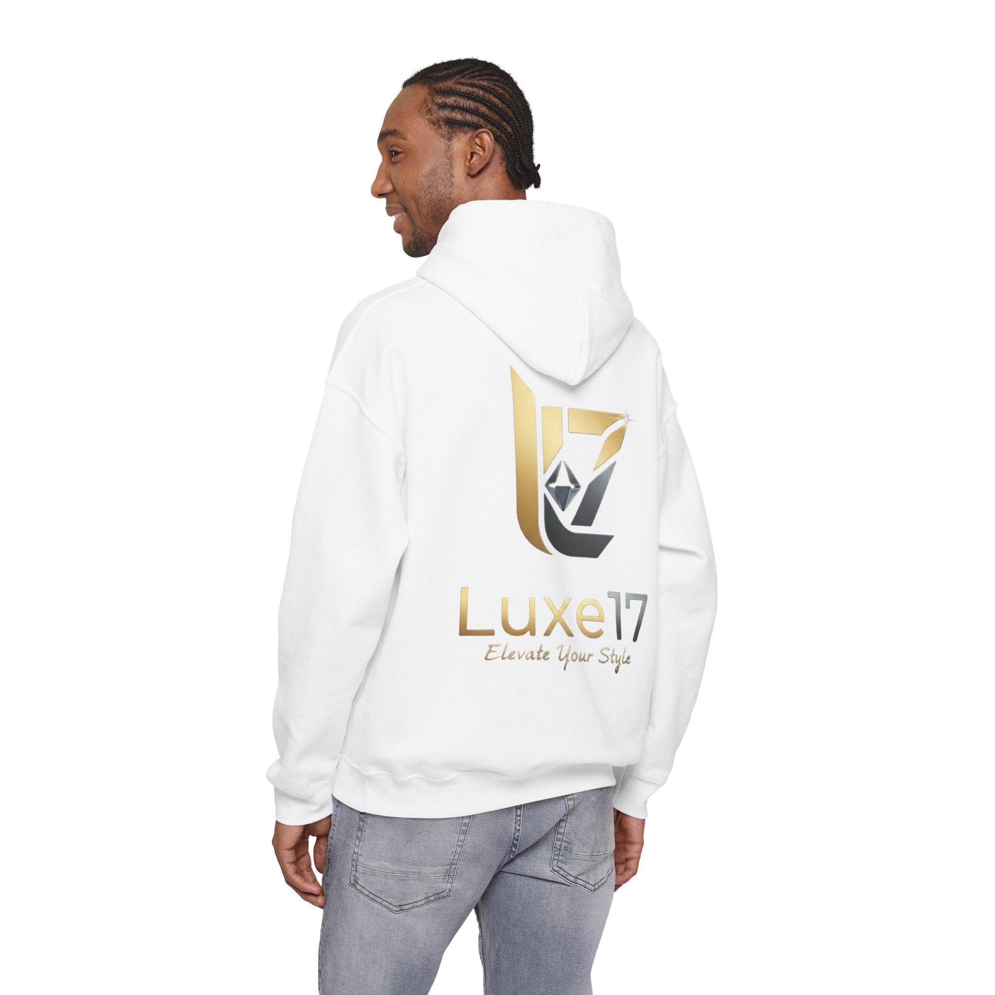 Hoodie — Luxe17 Gold Logo "Elevate Your Style" Pullover