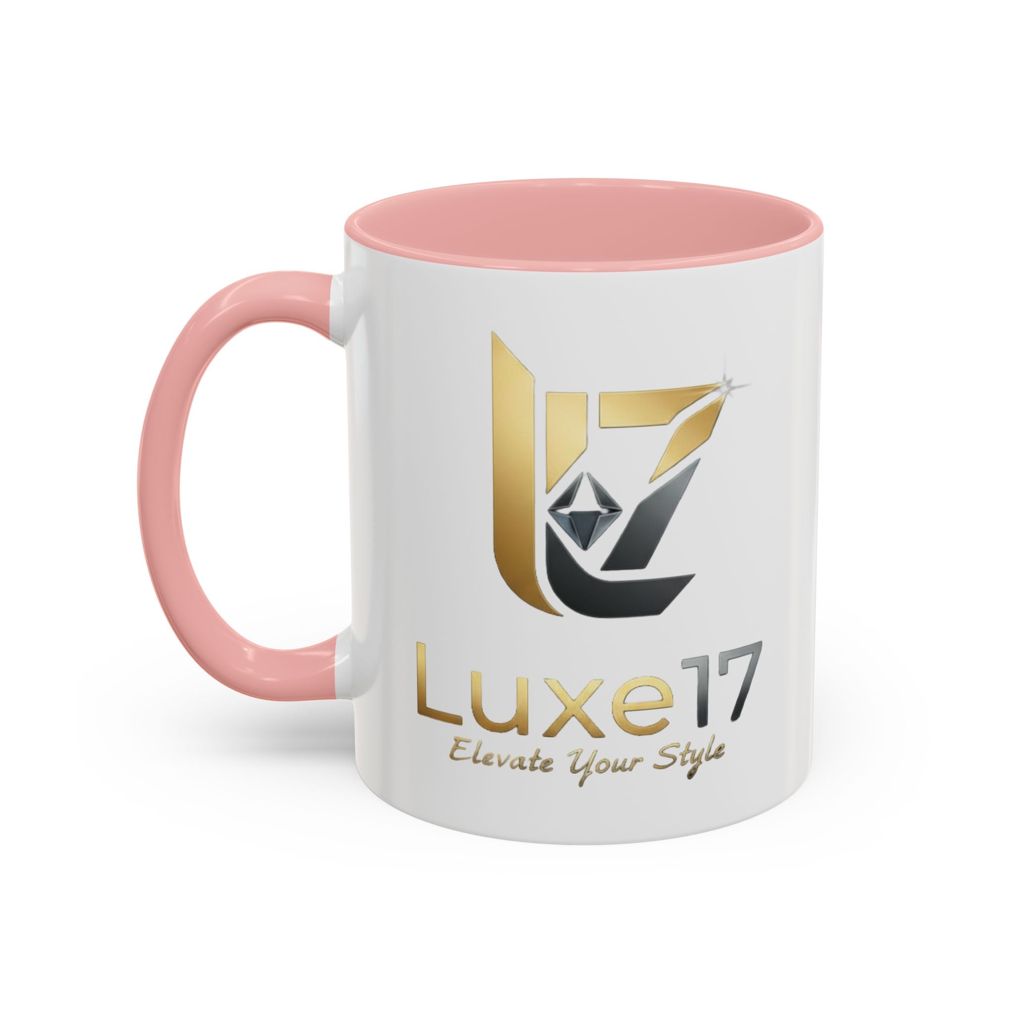 Luxe17 Accent Coffee Mug — Gold Logo 'Elevate Your Style' (11/15oz)