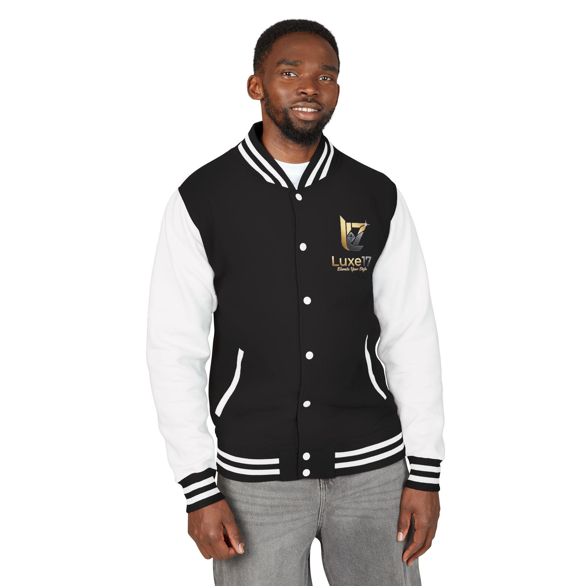 Letterman Jacket — Luxe17 Gold Logo Varsity Jacket