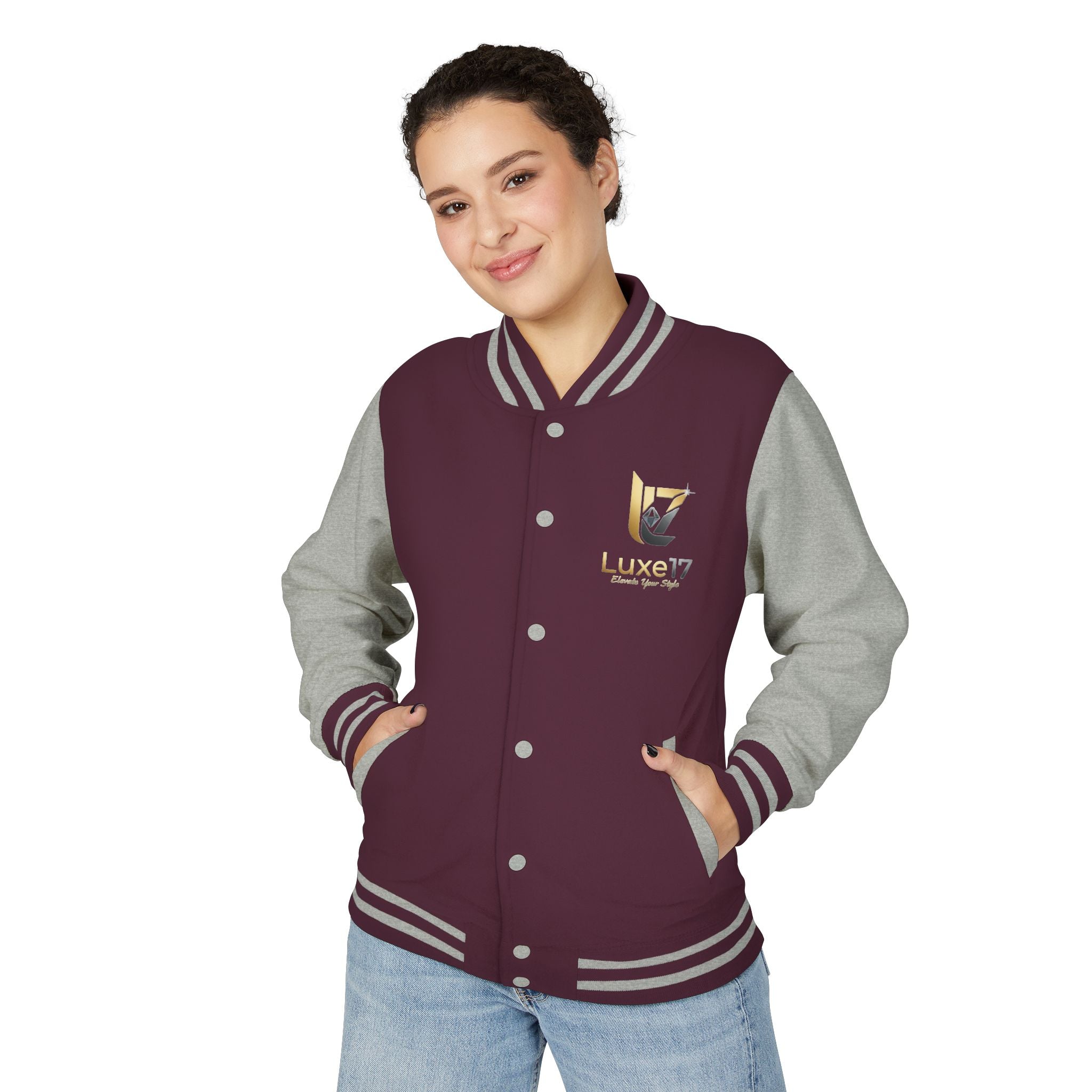 Letterman Jacket — Luxe17 Gold Logo Varsity Jacket