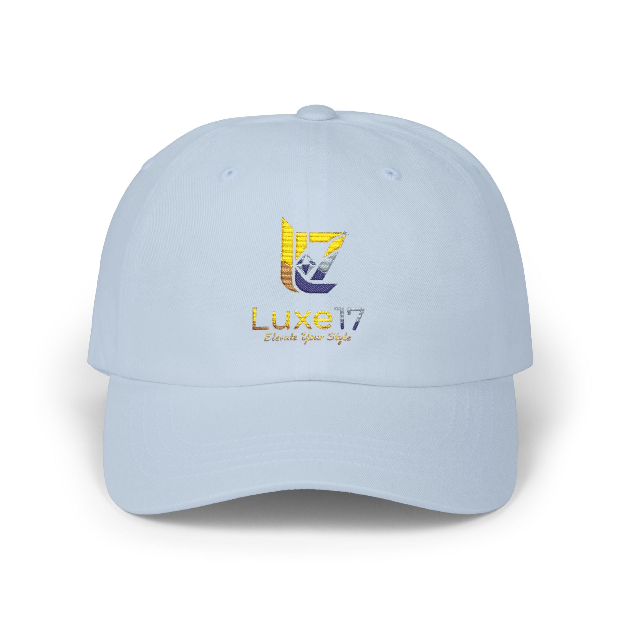 Classic Dad Cap — Luxe17 Embroidered White Baseball Hat