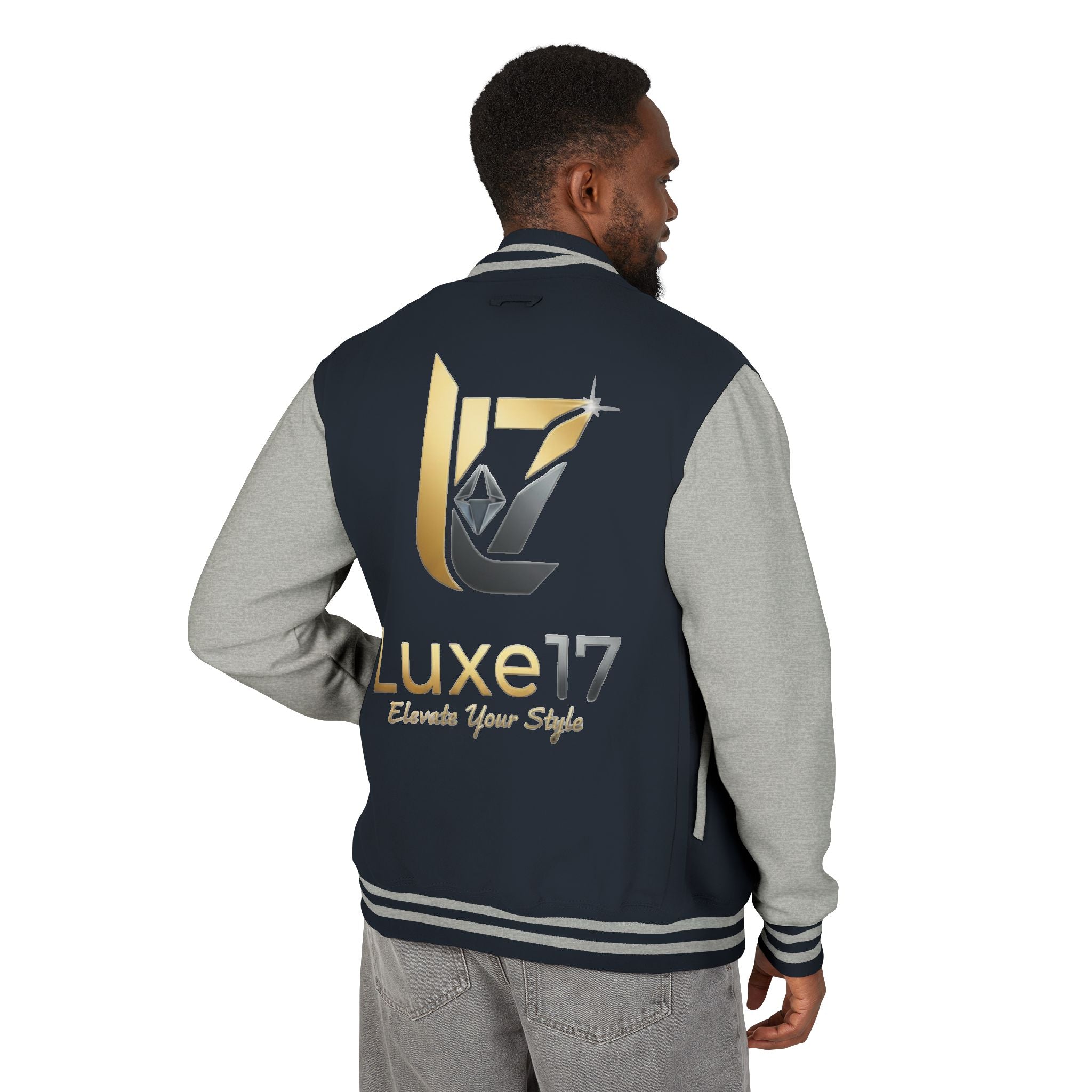 Letterman Jacket — Luxe17 Gold Logo Varsity Jacket