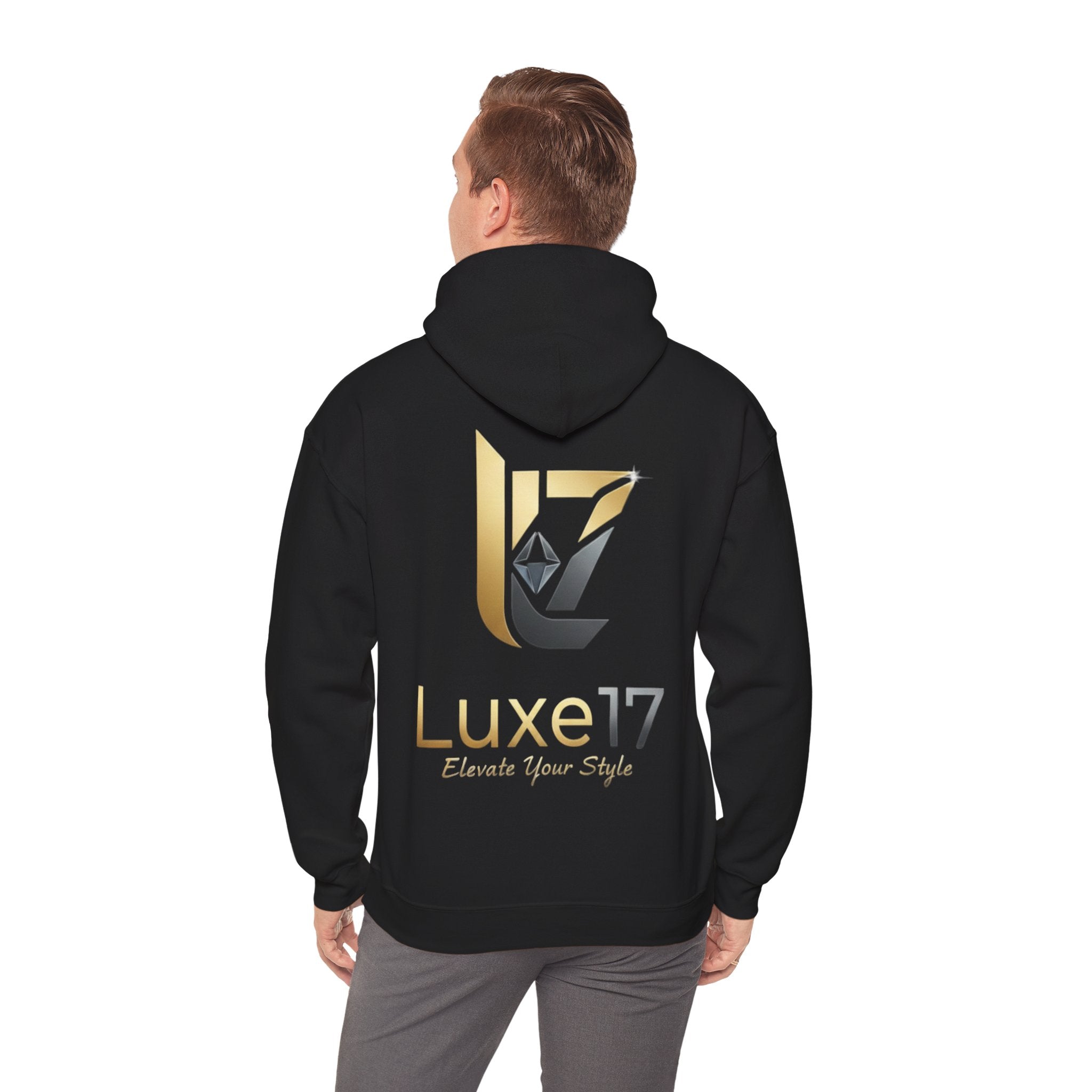 Hoodie — Luxe17 Gold Logo "Elevate Your Style" Pullover