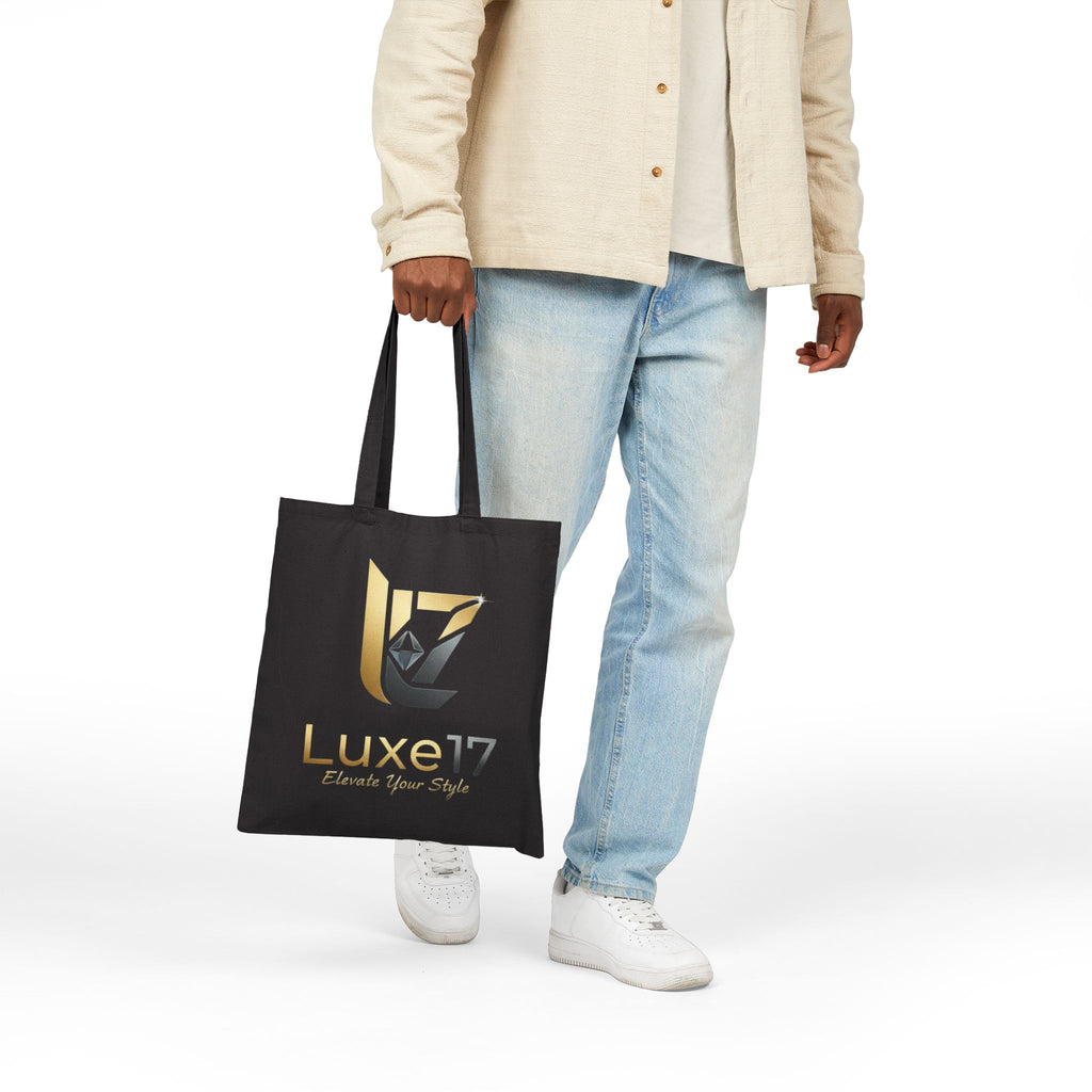 Tote Bag — Luxe17 Gold Logo Canvas Tote (Elevate Your Style)